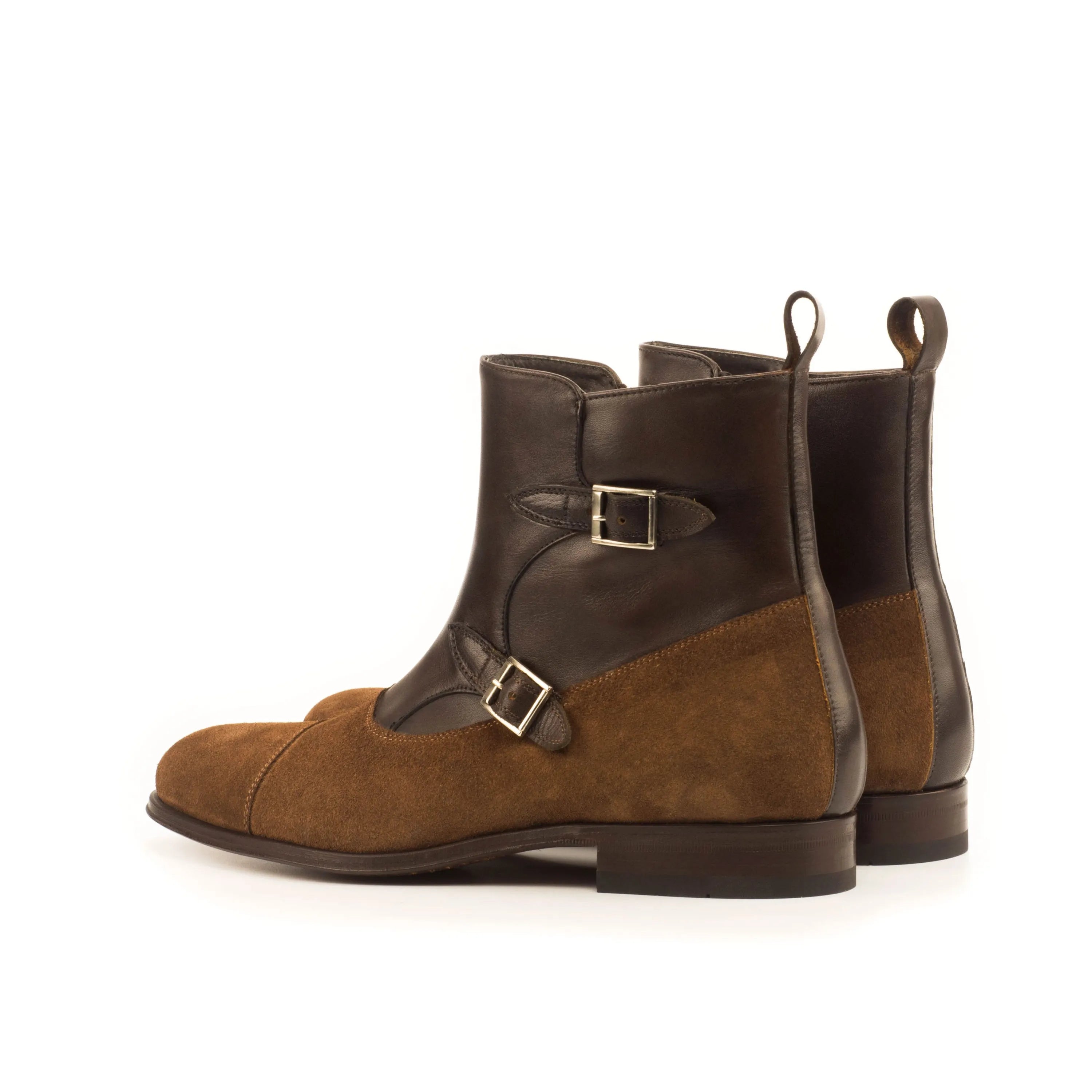Brown leather and suede buckle boots from the Macha Octavian collection