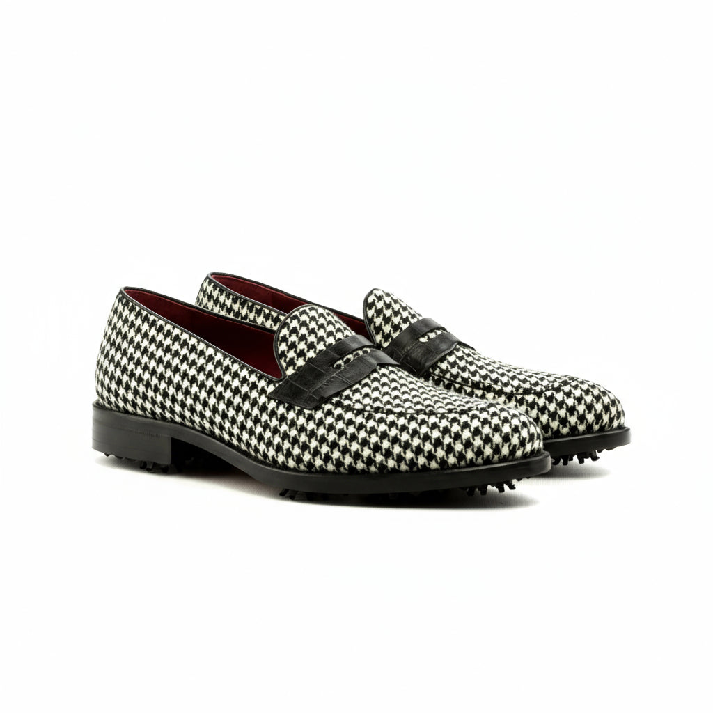 Houndstooth Maklak loafer golf shoes for stylish on-course performance and comfort