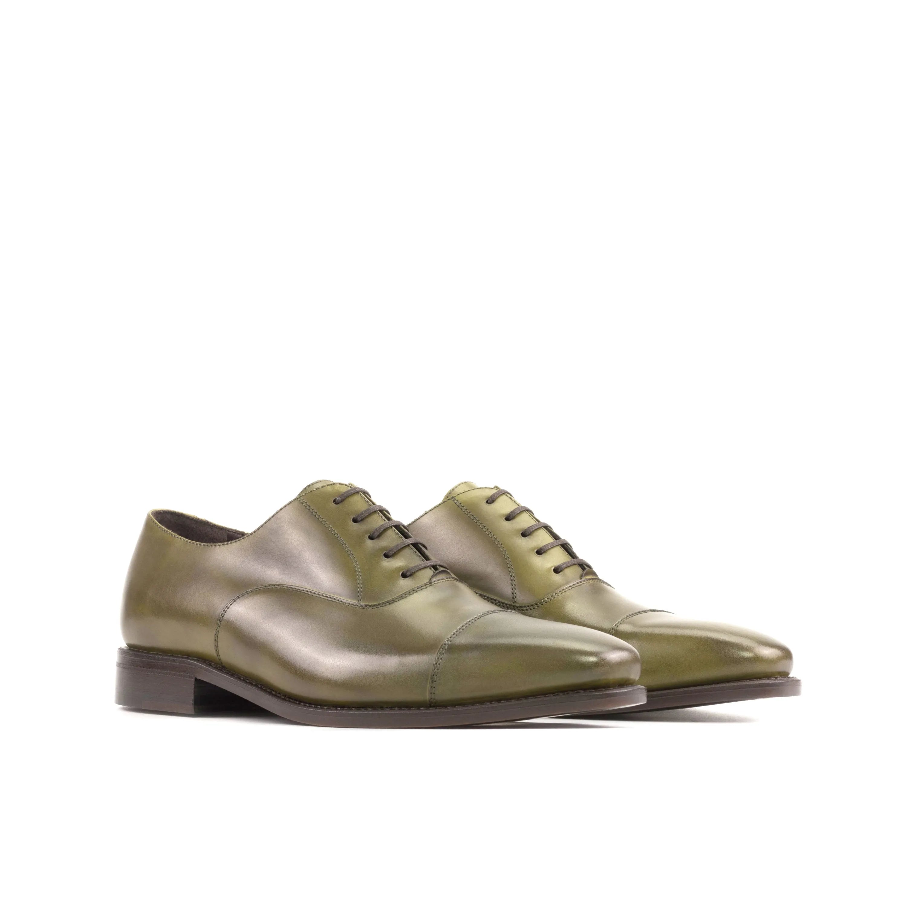 Olive green leather Malkom Oxford Shoes II, perfect for the fast lane lifestyle