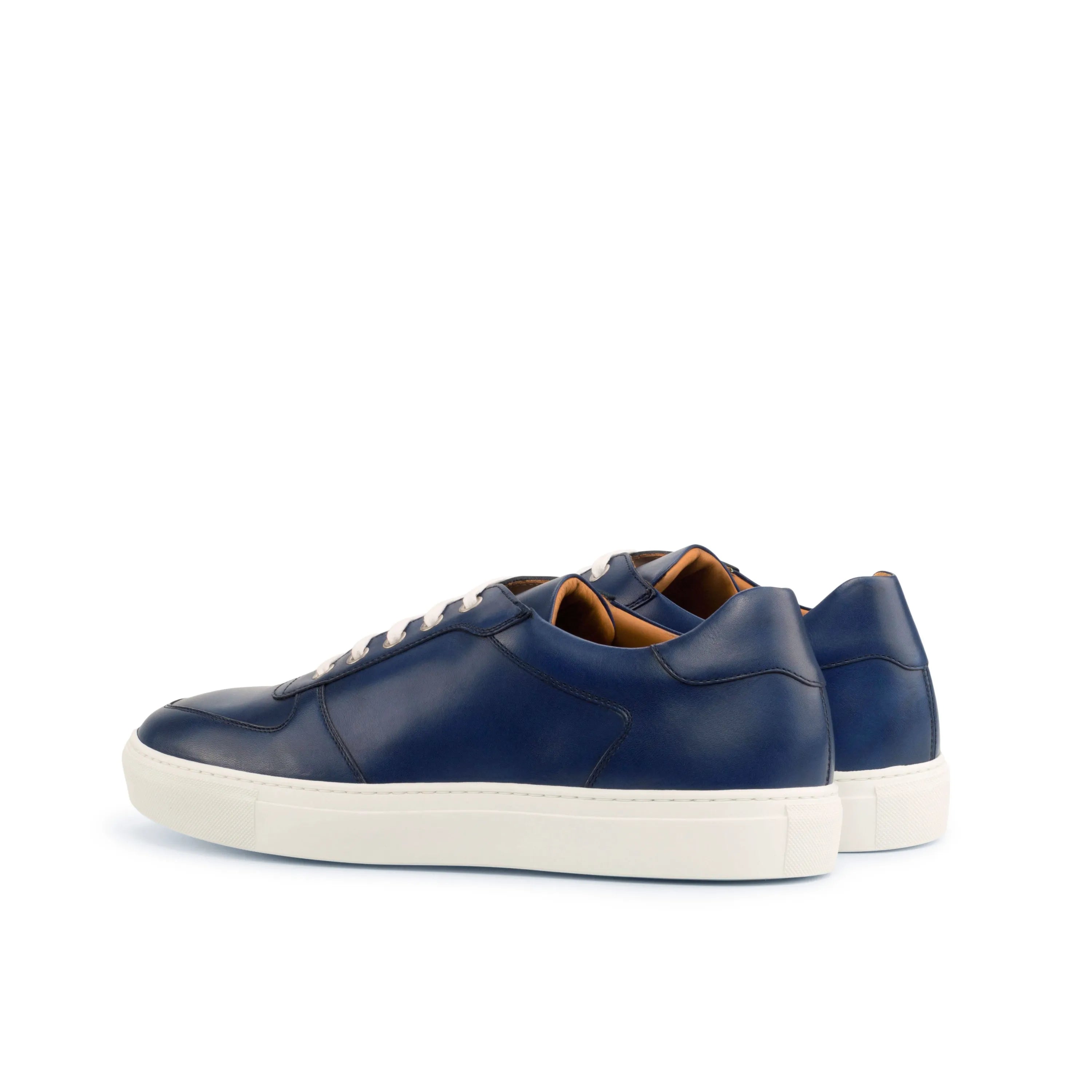 Blue leather Markey77 Low Top Sneaker, a luxury bespoke trainer sneaker for men
