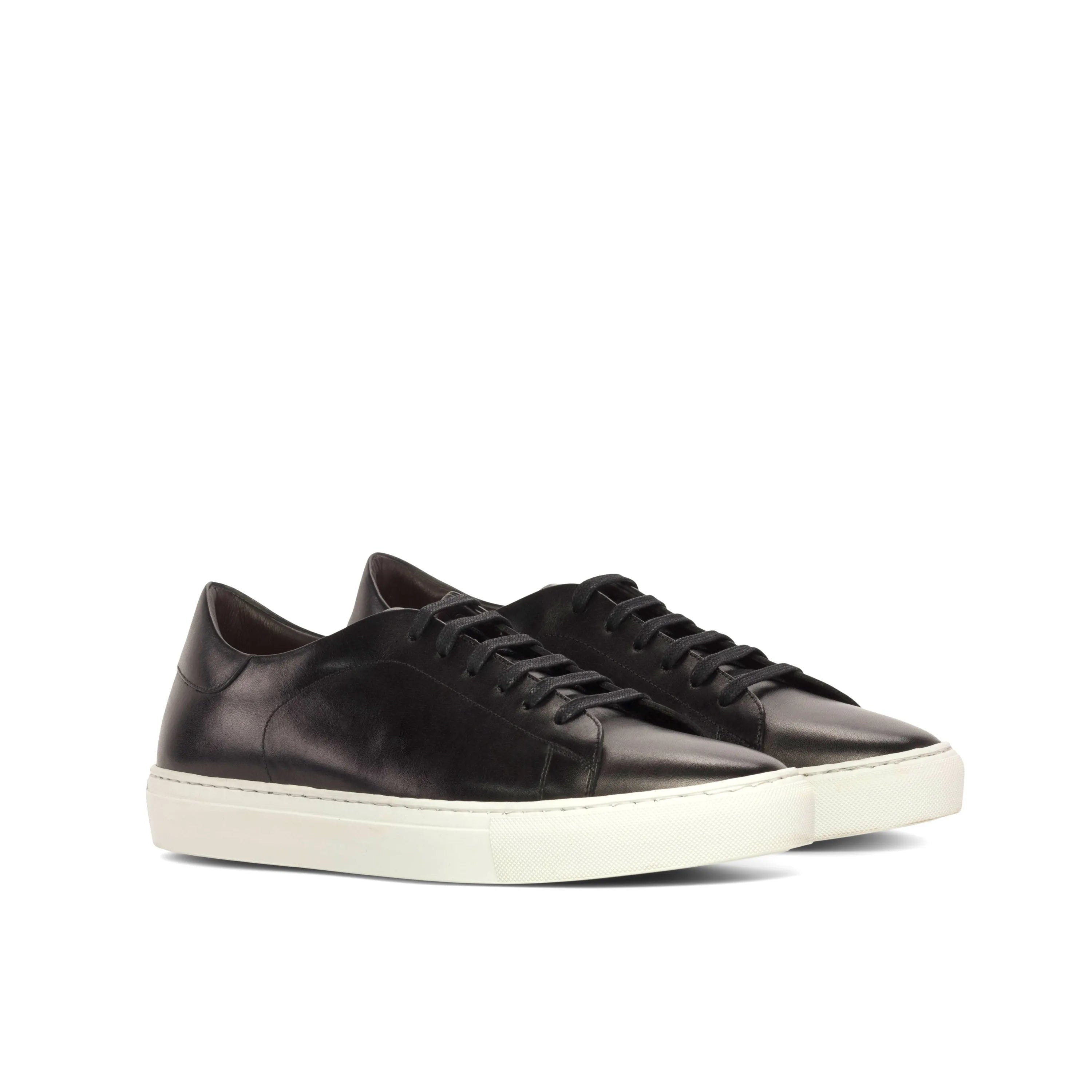 Black leather Marko Trainer Sneaker with white cupsole for a stylish fast lane look