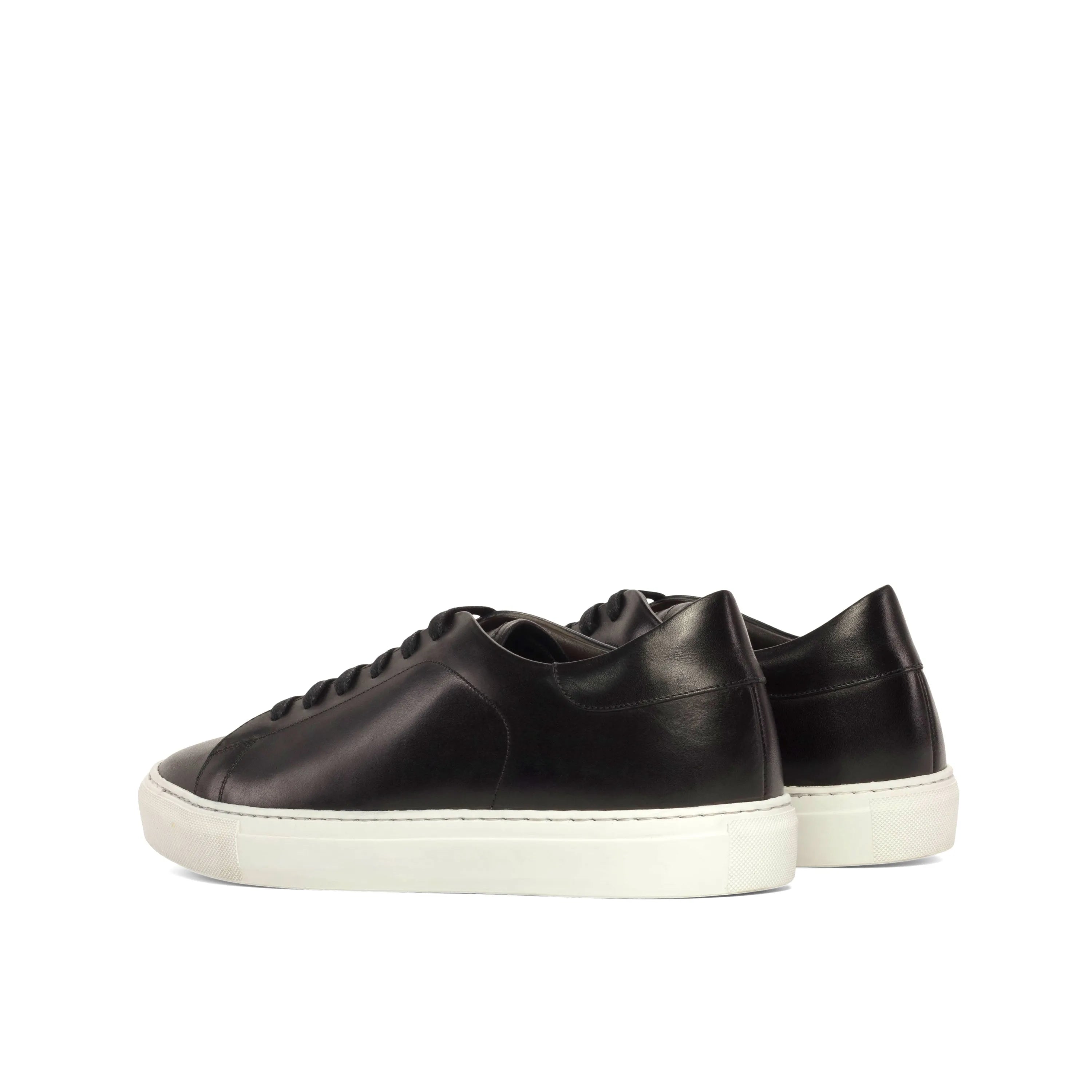 Black leather Marko Trainer Sneaker with white cupsole for a stylish fast lane look