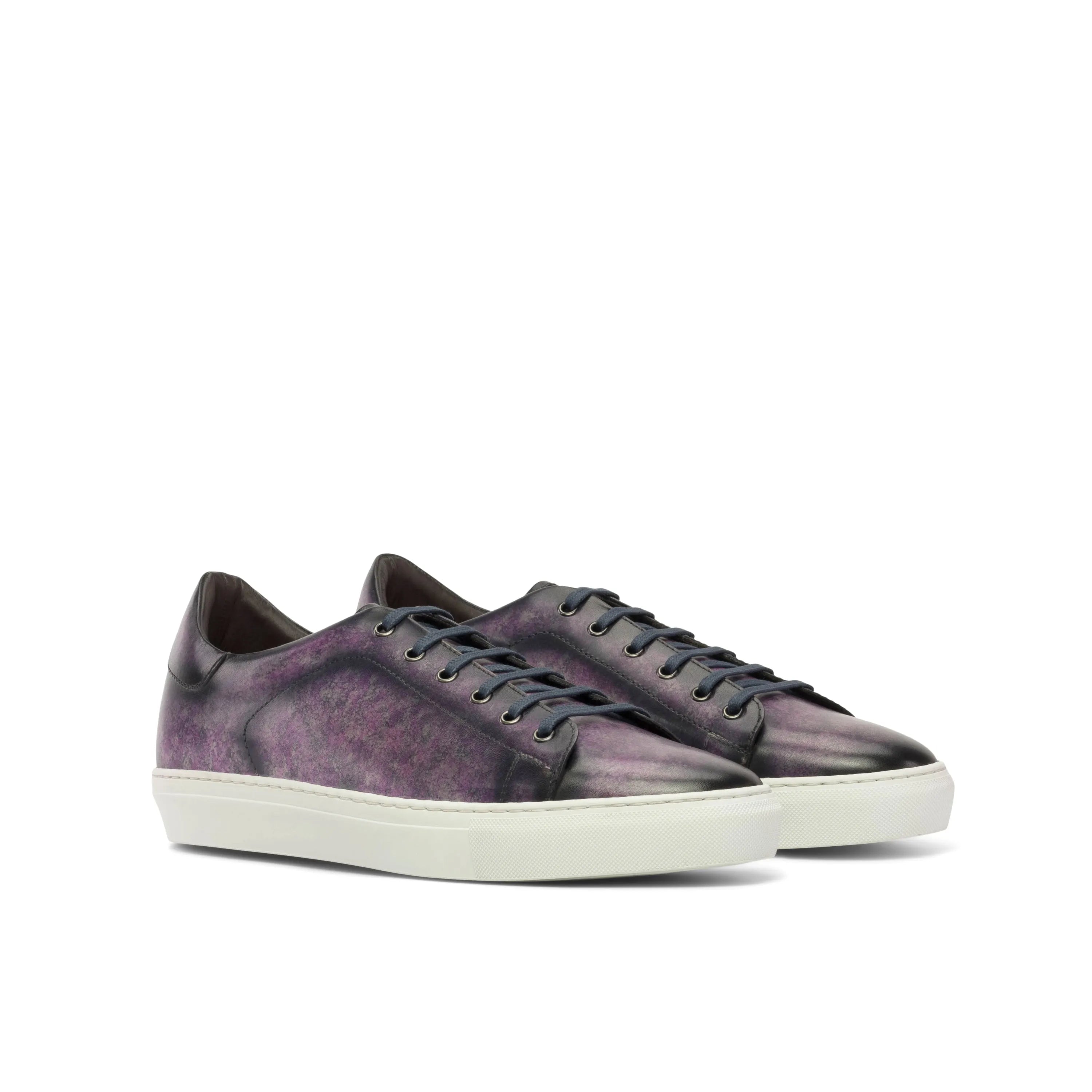 Purple leather MarkT Trainer Patina Sneaker featuring a stylish cupsole design
