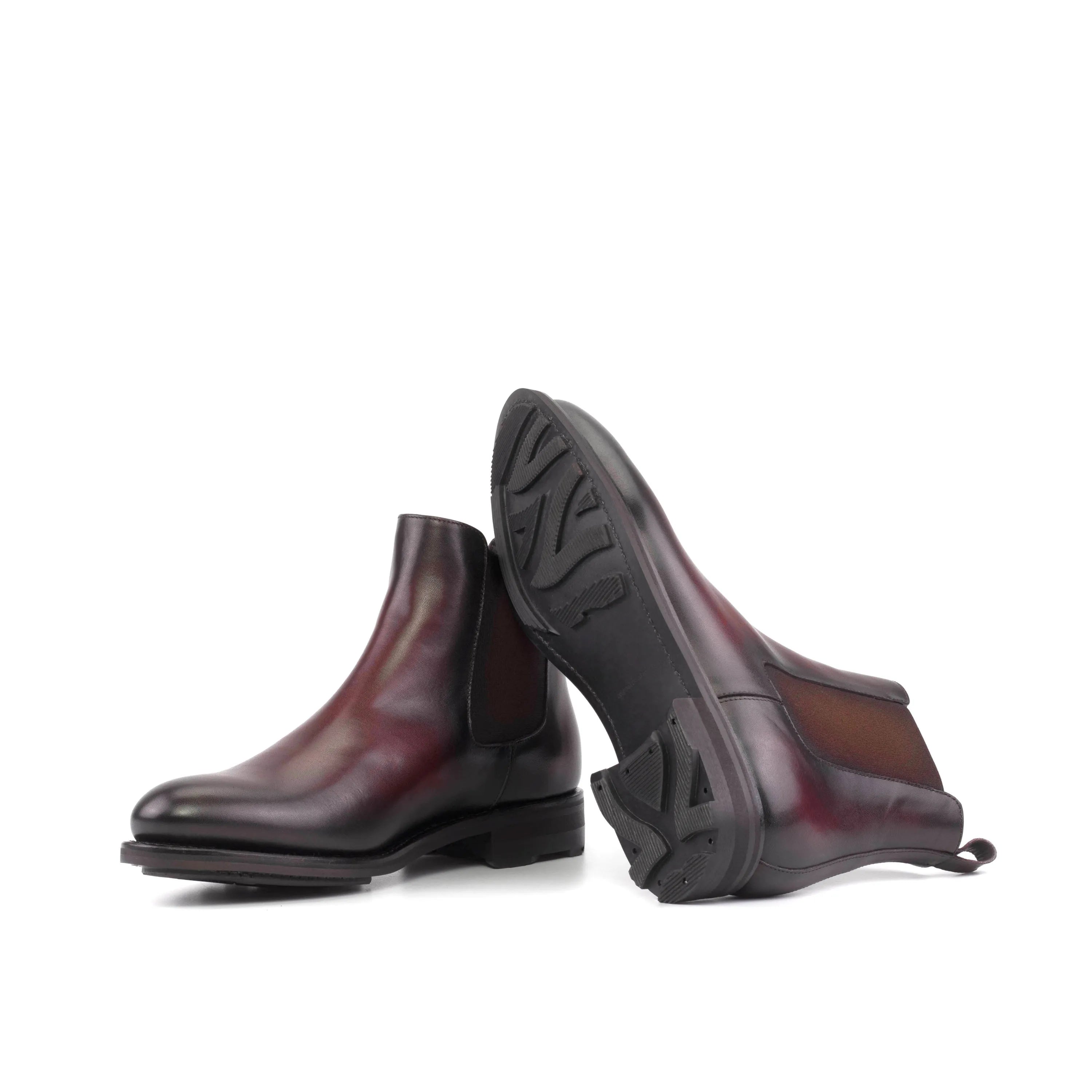 Burgundy leather Matterhorn Chelsea Boots displayed elegantly for stylish footwear choices