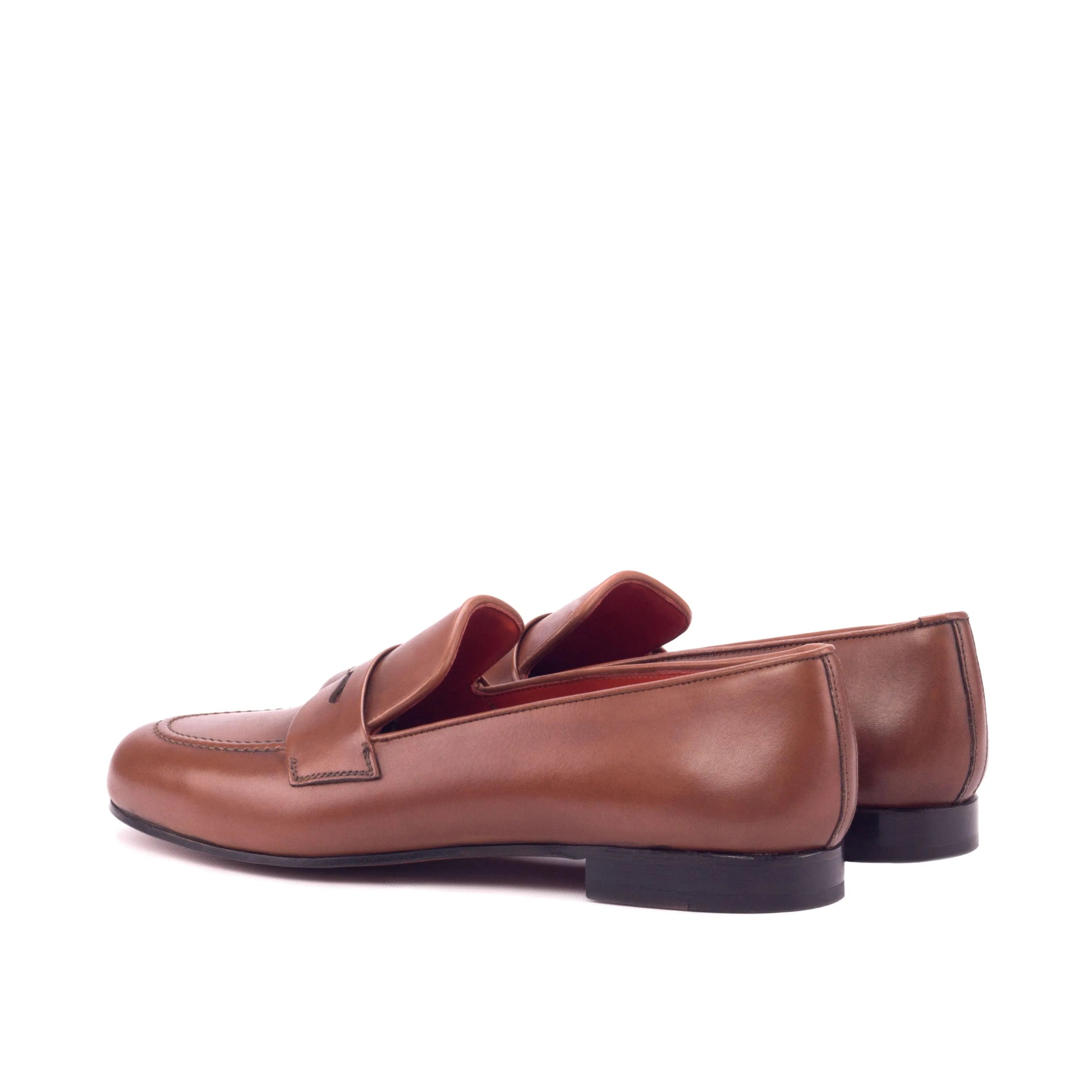 Brown leather penny loafers from the Monaco Wellington slipon collection