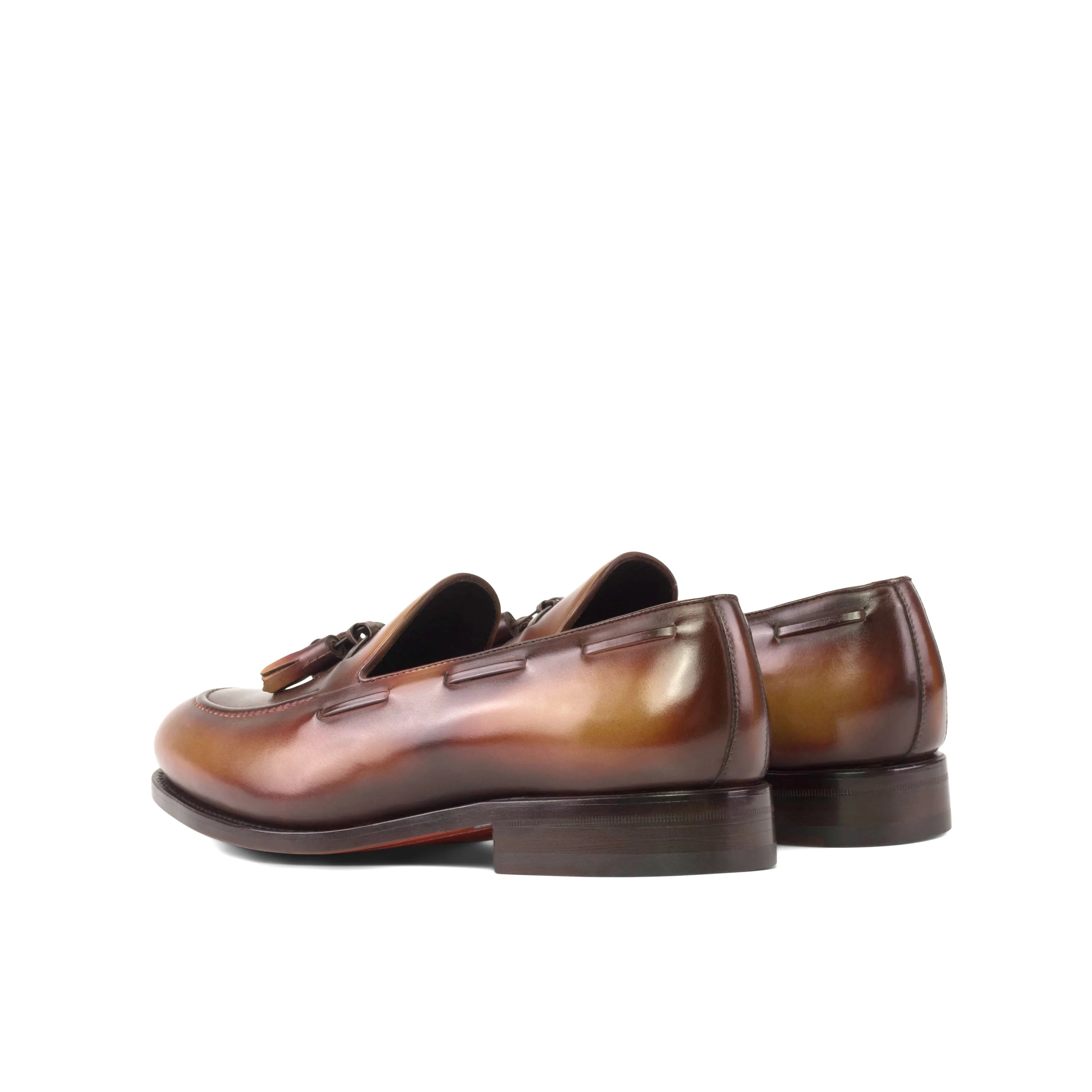 Brown leather tassel loafers, the elegant Morphias Patina Loafers for refined style