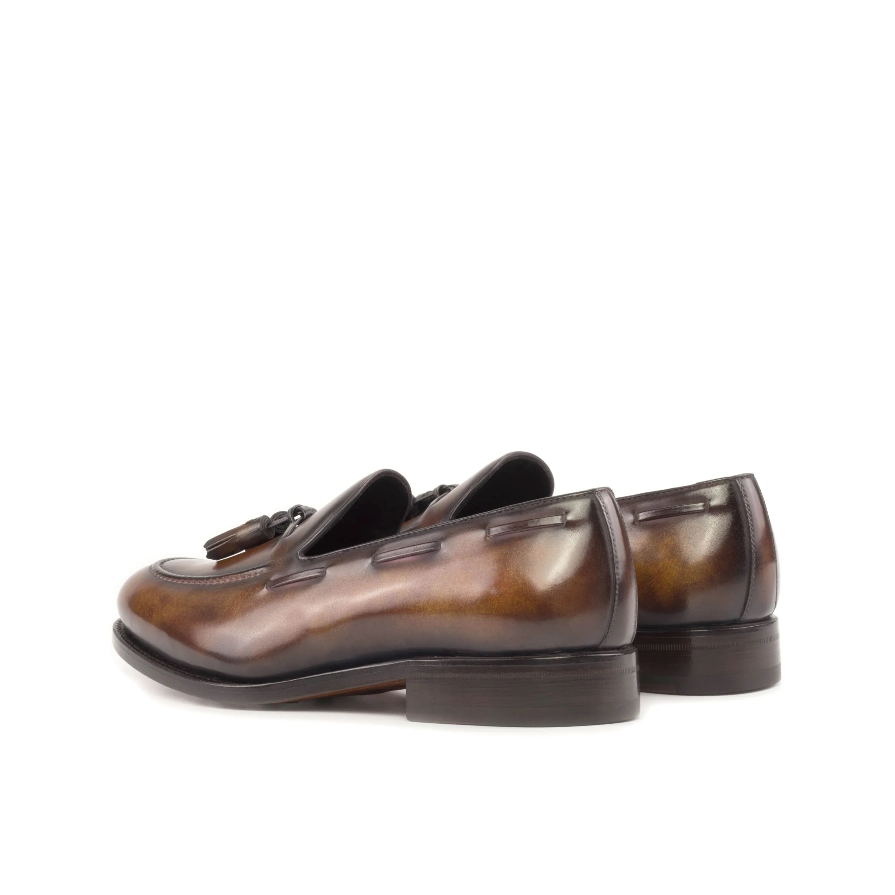 Brown leather tassel loafers from the Mozir Patina collection for sophisticated style