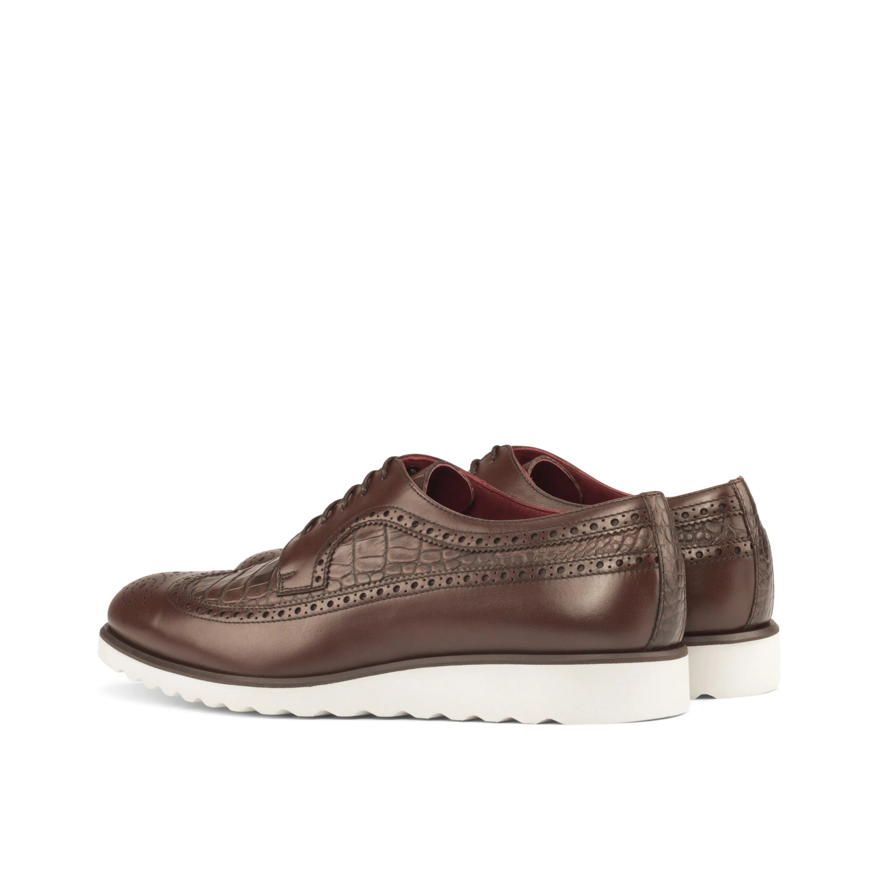 Brown leather wingtip shoes, Nevada Longwing Blucher, showcasing classic craftsmanship