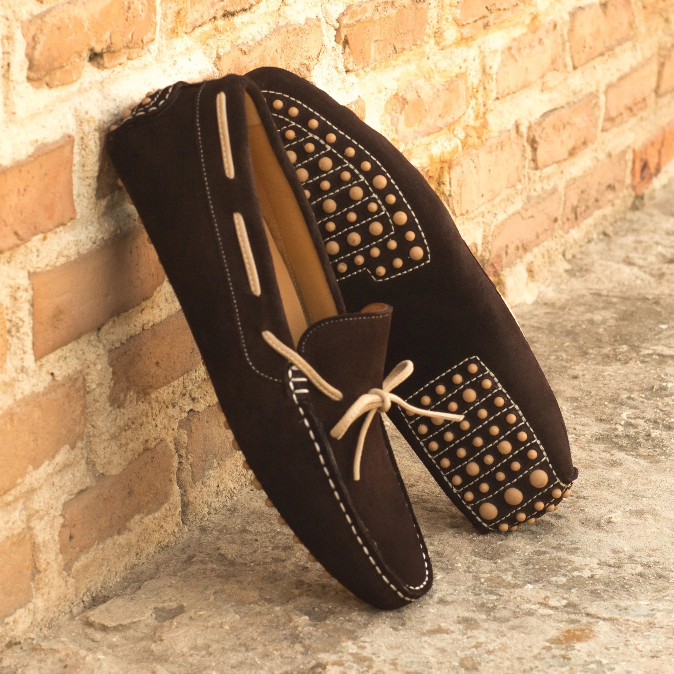 Brown suede NY Driver driving loafers offer comfort and style for your cart
