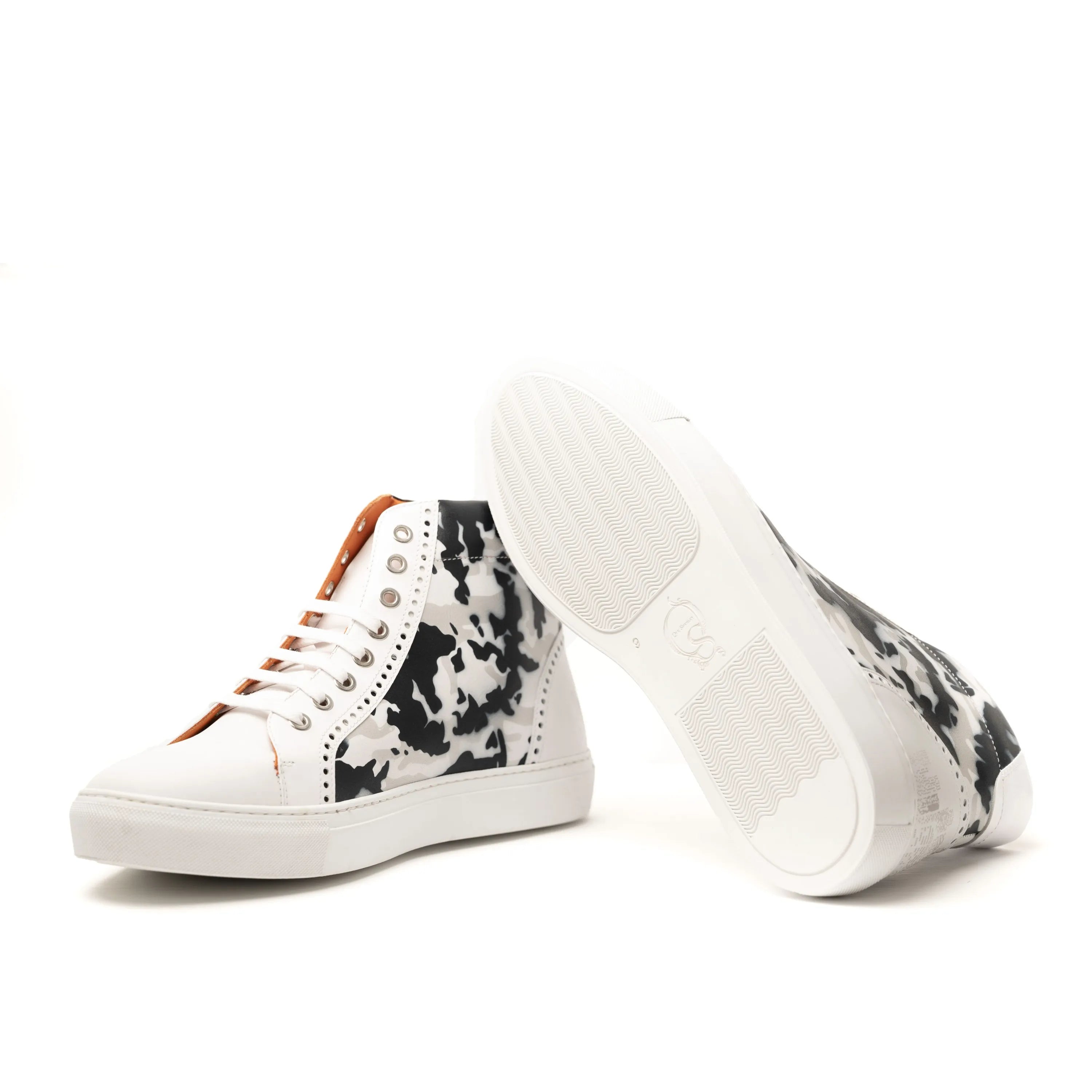 High-top cow-print NYC High Kicks Sneakers II for stylish urban fashion enthusiasts