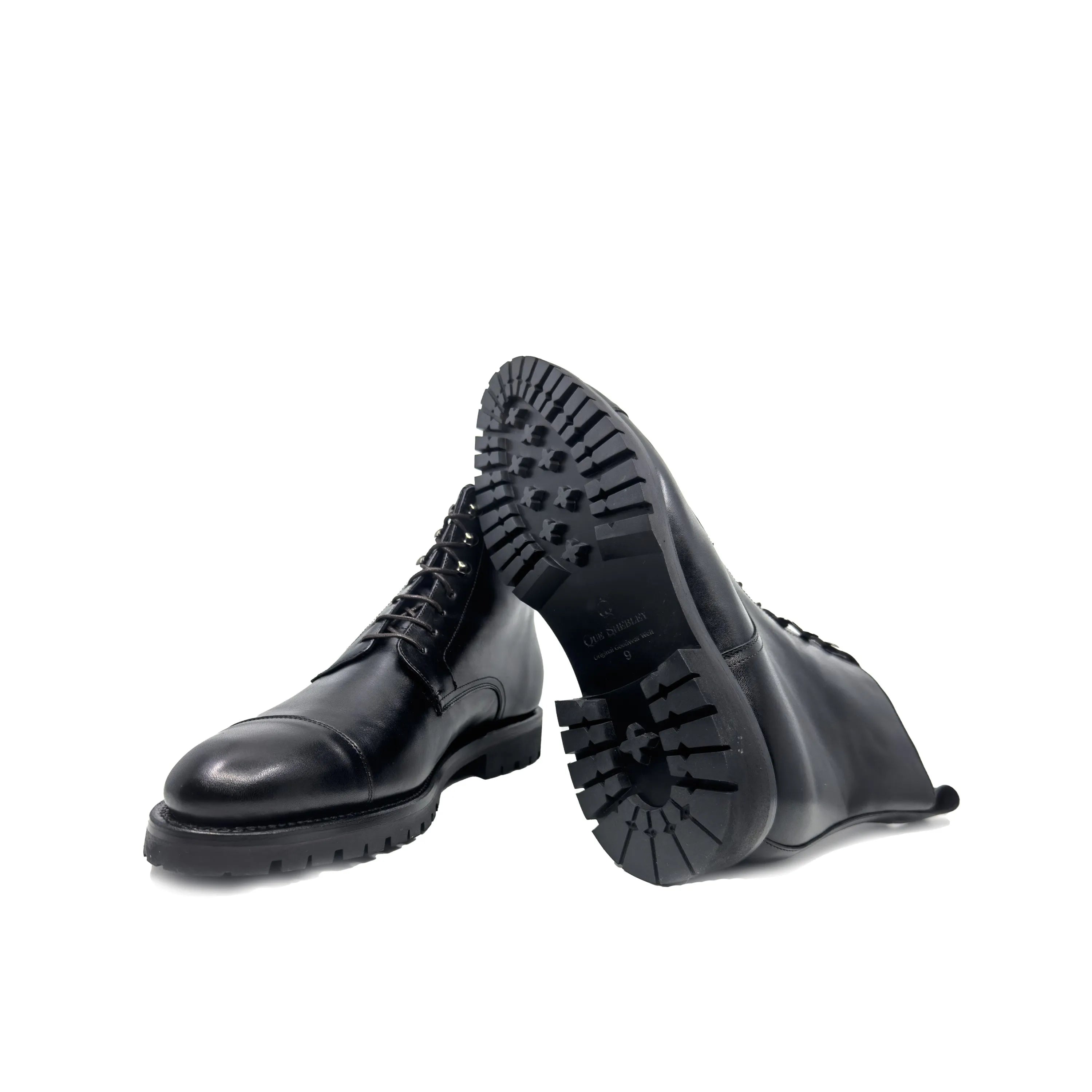 Black leather Oakland 45 Jumper Boots for stylish wear in business settings and fast lane lifestyle