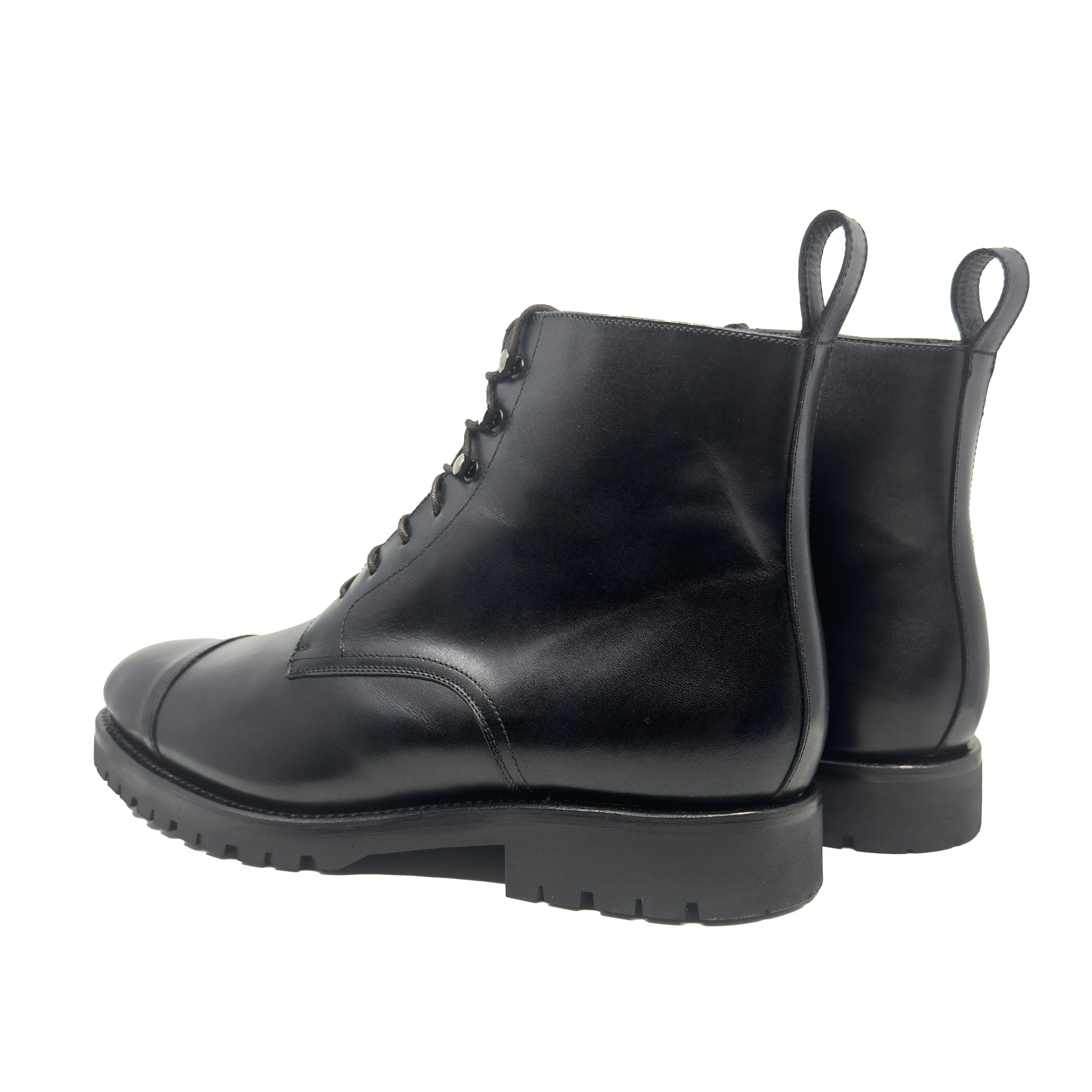 Black leather lace-up Oakland 45 Jumper Boots for stylish comfort on fast lane business days
