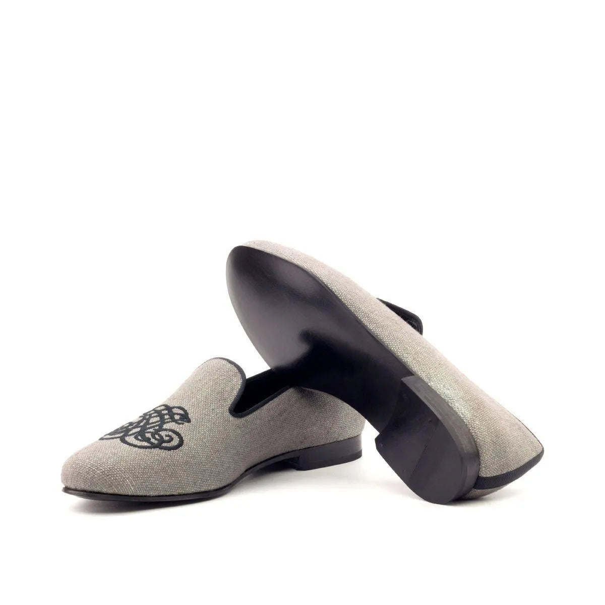 Gray embroidered loafers from Ocean9 Wellington Slipon collection for stylish comfort