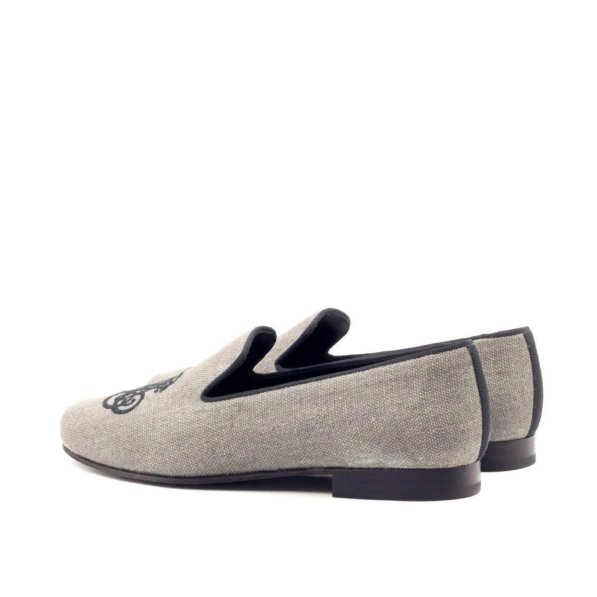 Gray embroidered slip-on shoes from Ocean9 Wellington Slipon collection