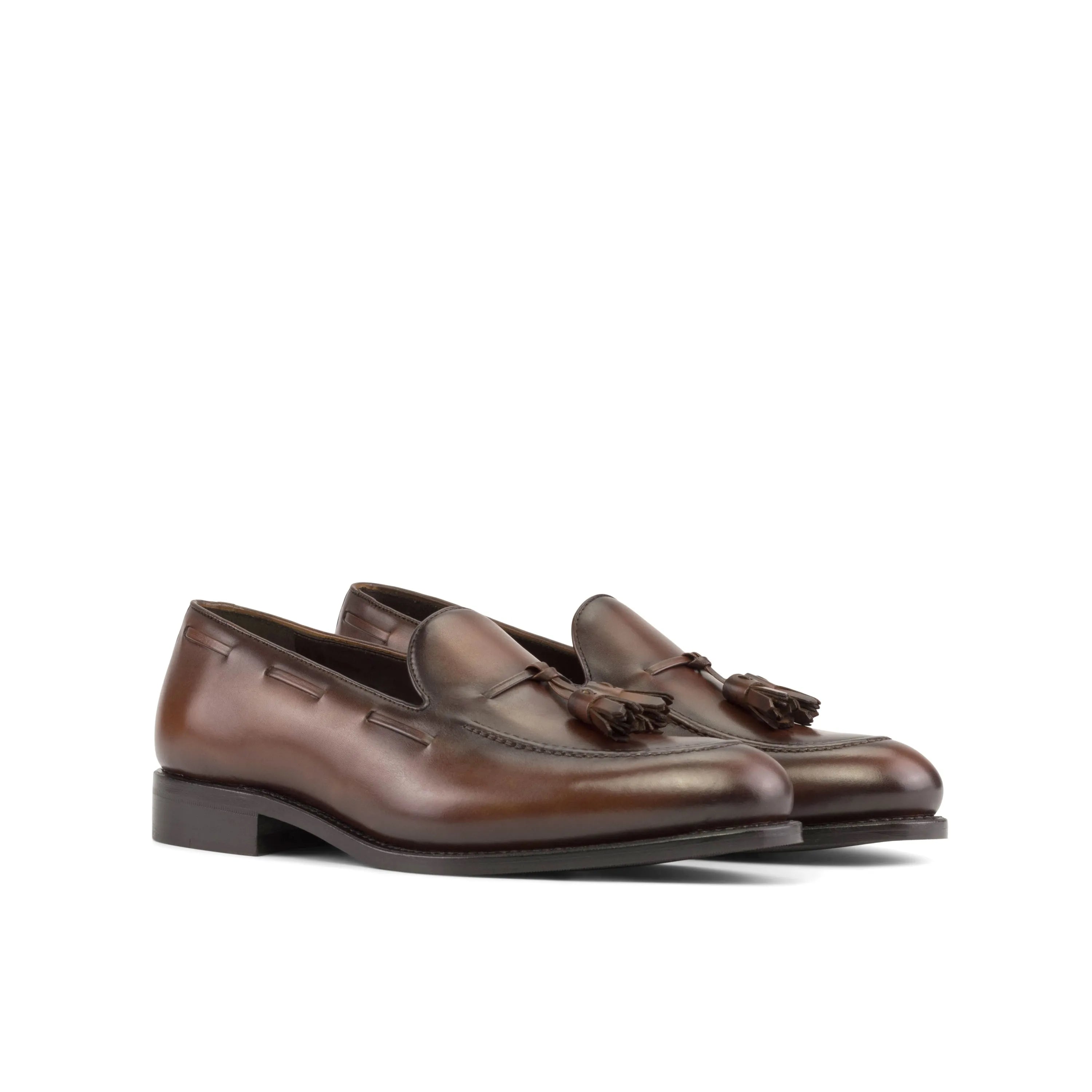 Brown leather tassel loafers from Orlan Loafers, perfect for fast lane business days