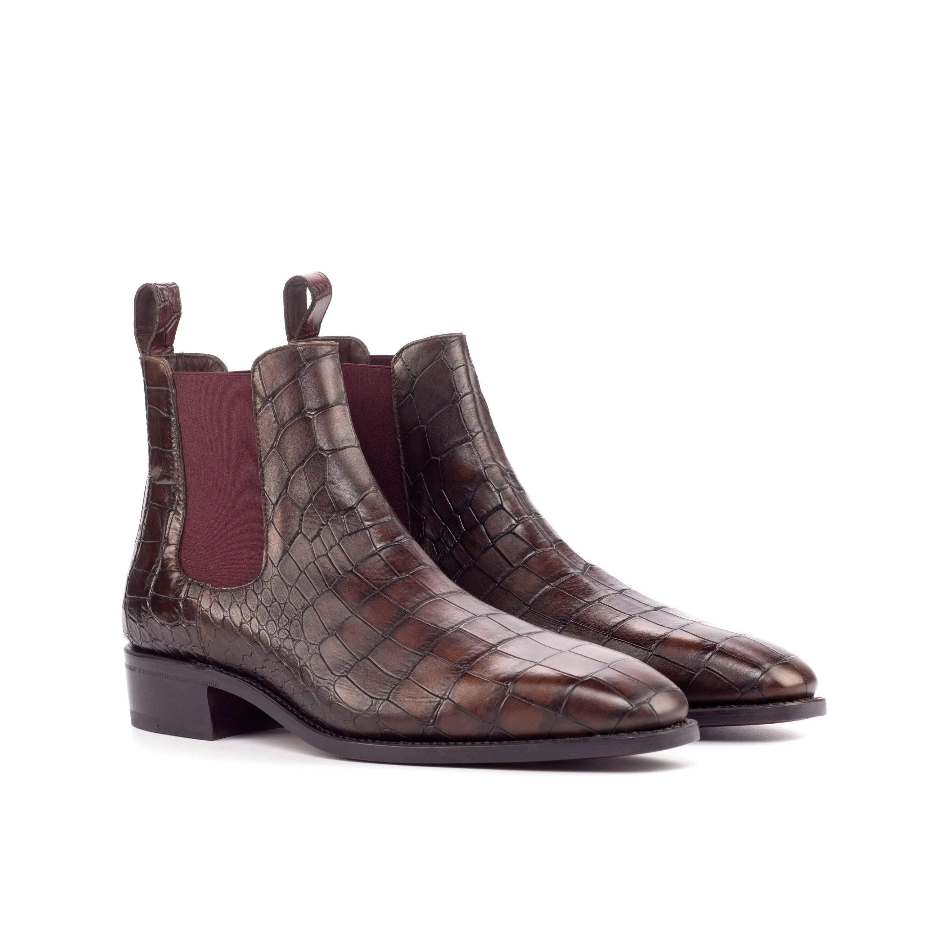 Brown crocodile-patterned Oscar Chelsea Boots for stylish and versatile footwear