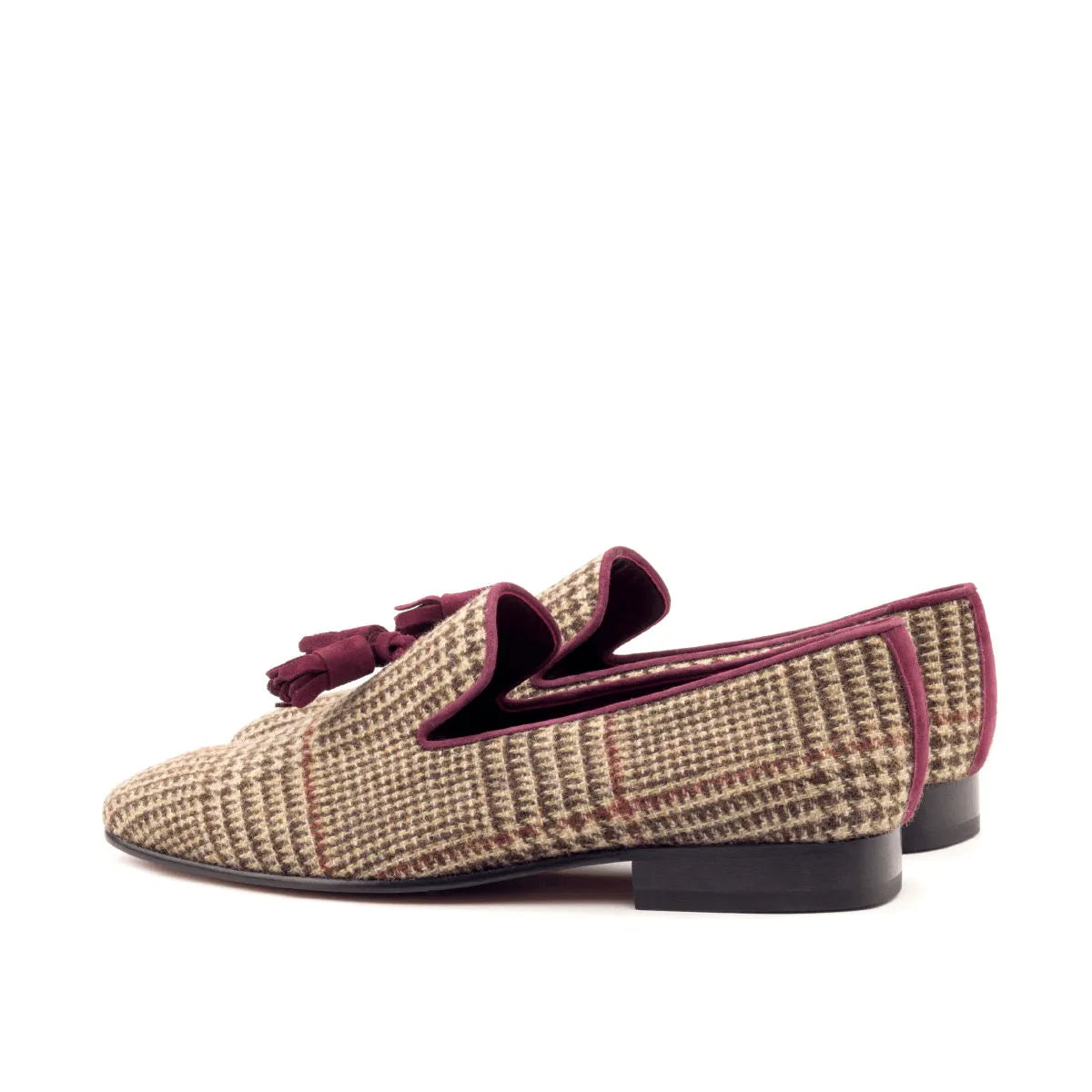 Tasseled plaid loafers from Oscar Drake Slipon collection for stylish footwear choices
