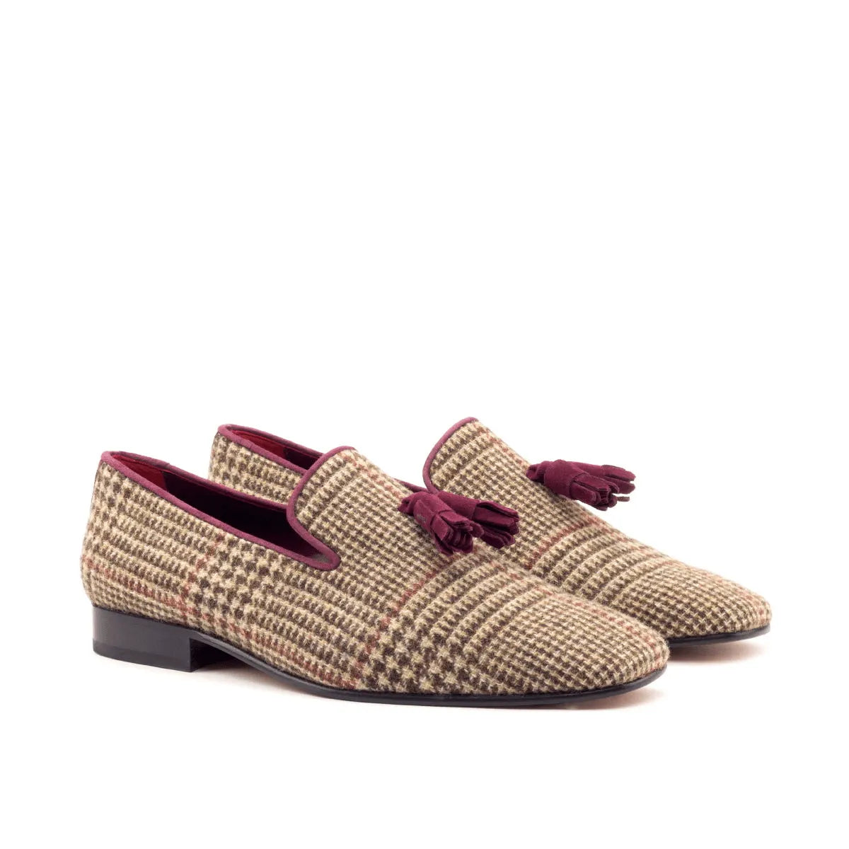 Tweed tassel loafers in Oscar Drake Slipon, showcasing elegant and stylish footwear