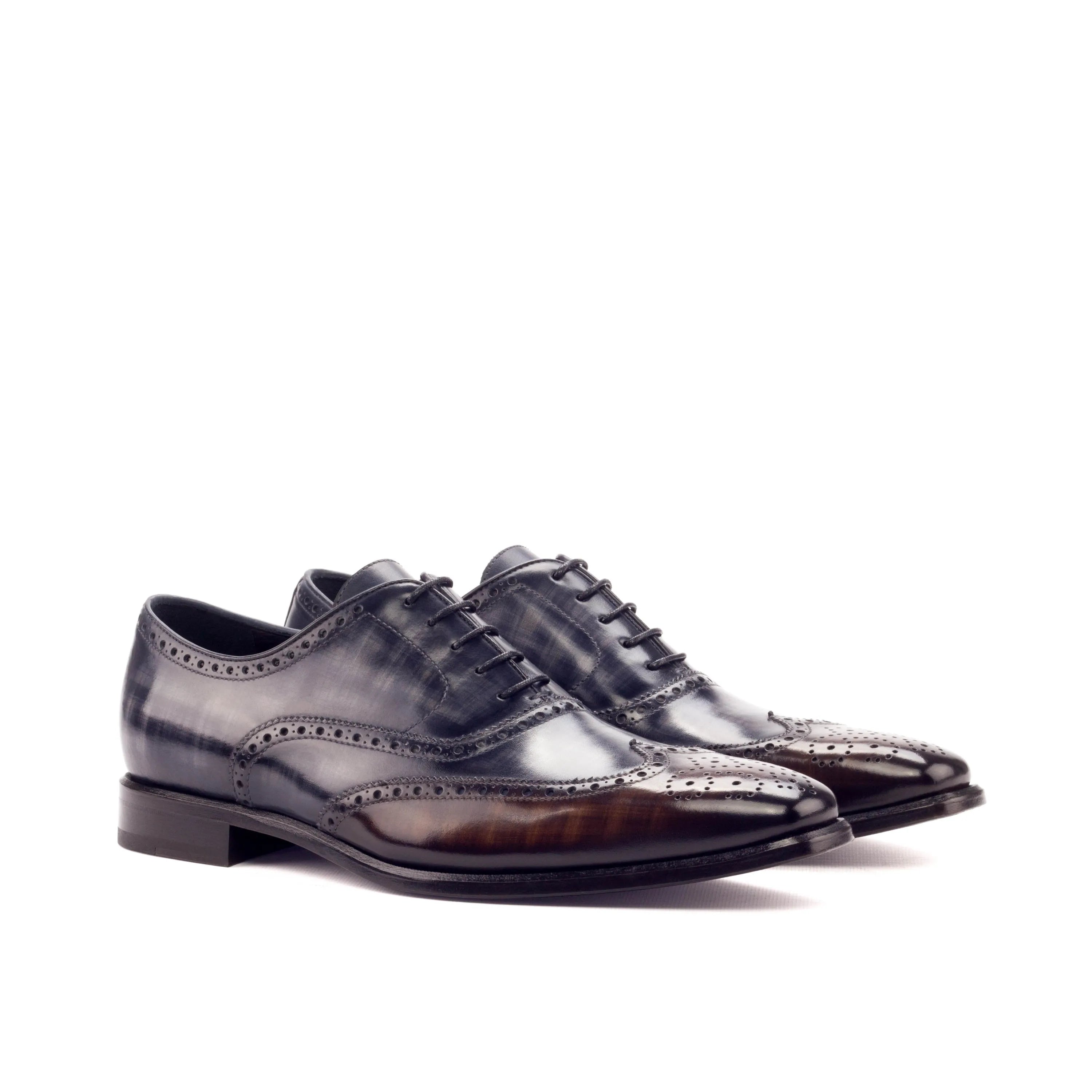 Elegant Owens Full Brogue Patina leather dress shoes with a refined crust patina finish