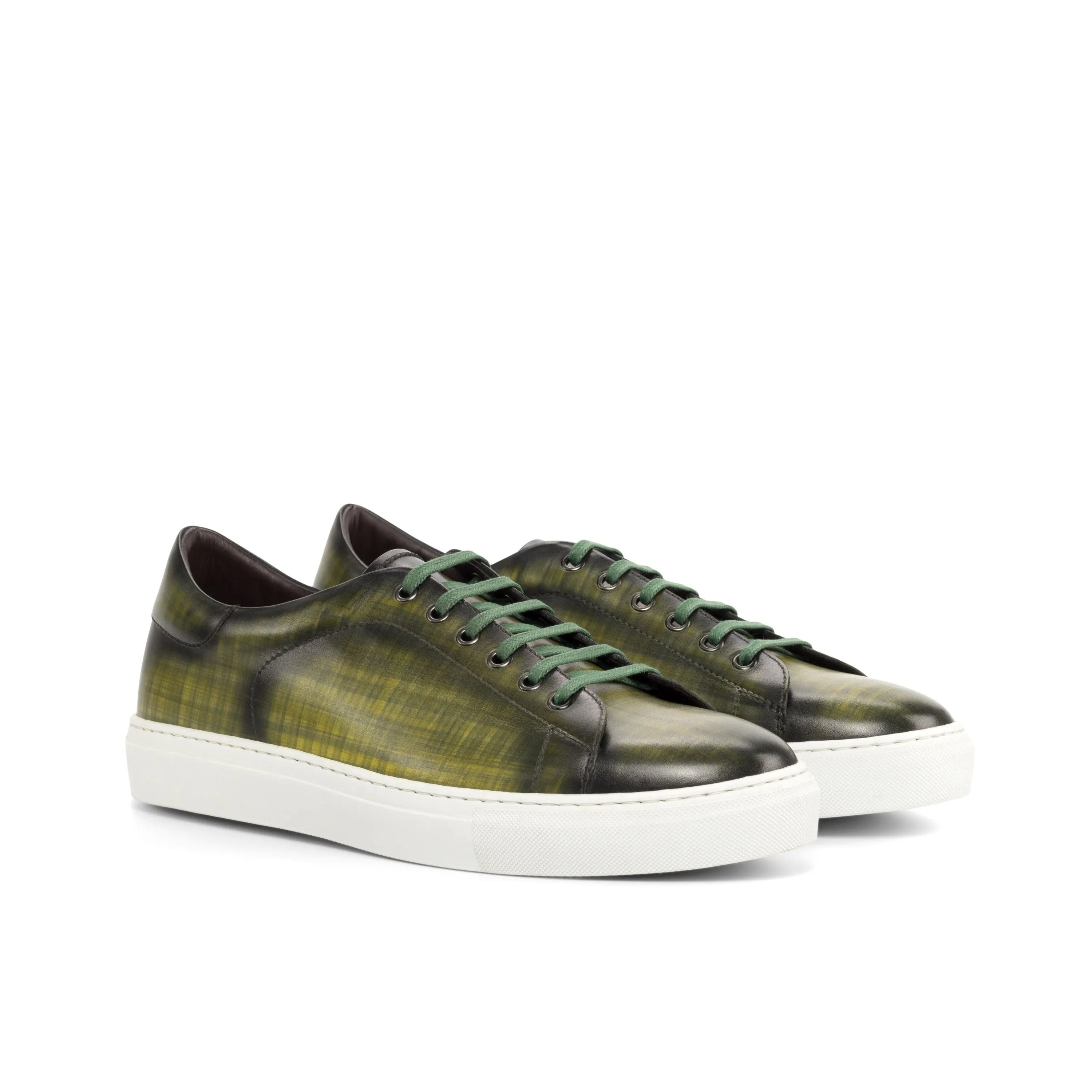 Green leather Pauli Trainer Patina sneakers featuring a stylish cupsole design