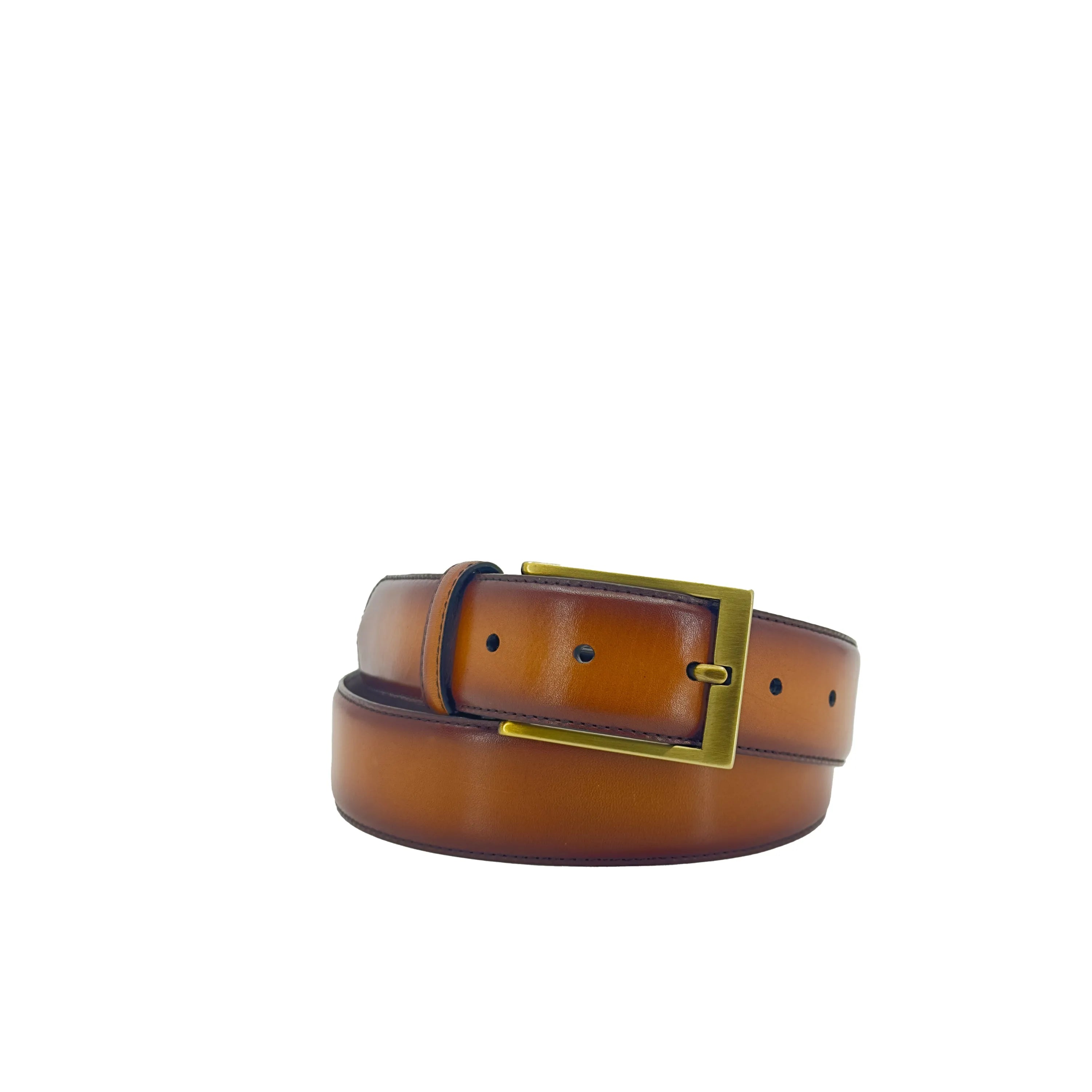 Brown leather Pawl Hamptons Belt with a stylish gold buckle for refined elegance