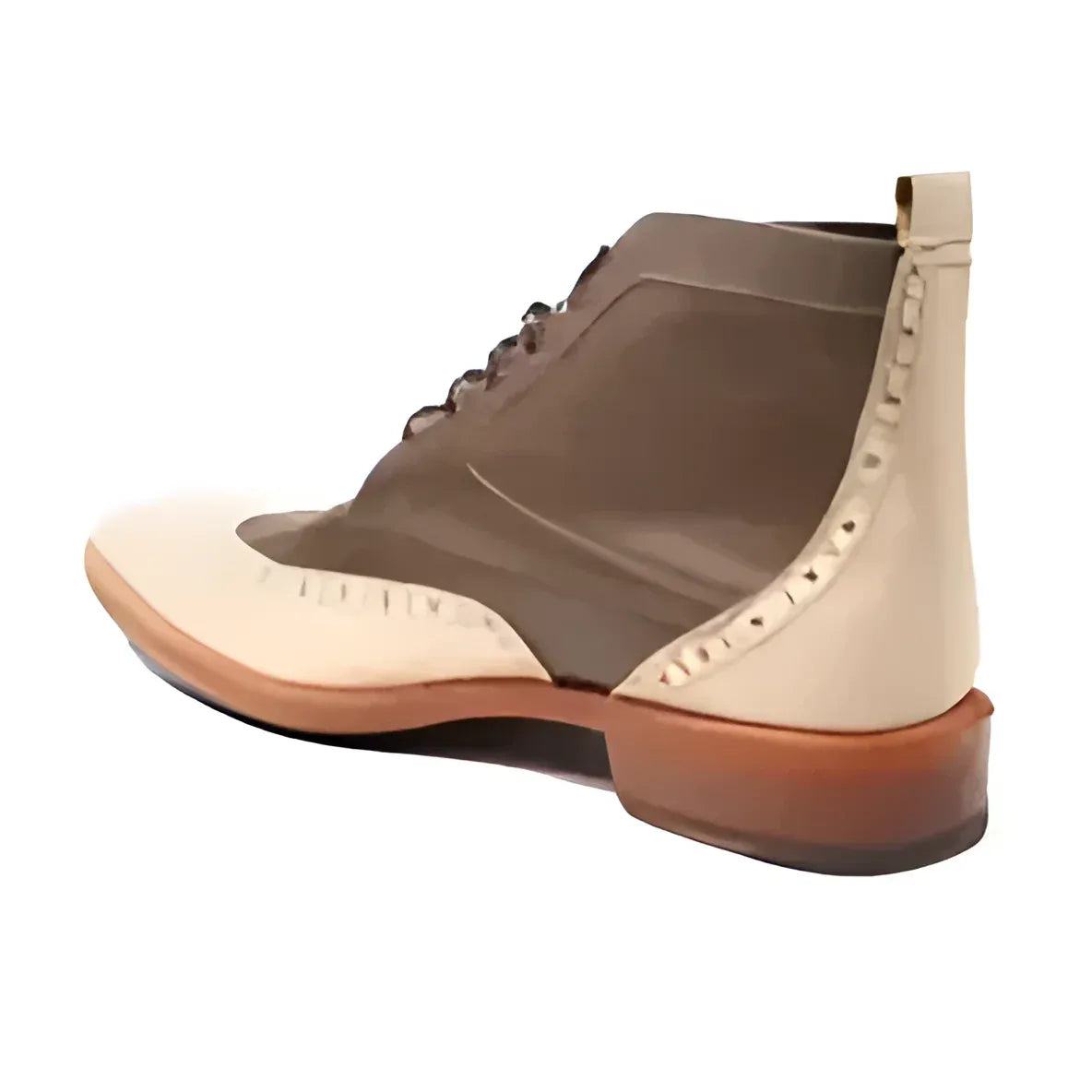Two-tone Italian leather wingtip boot from Pretty Boy Military Brogue Boots sample