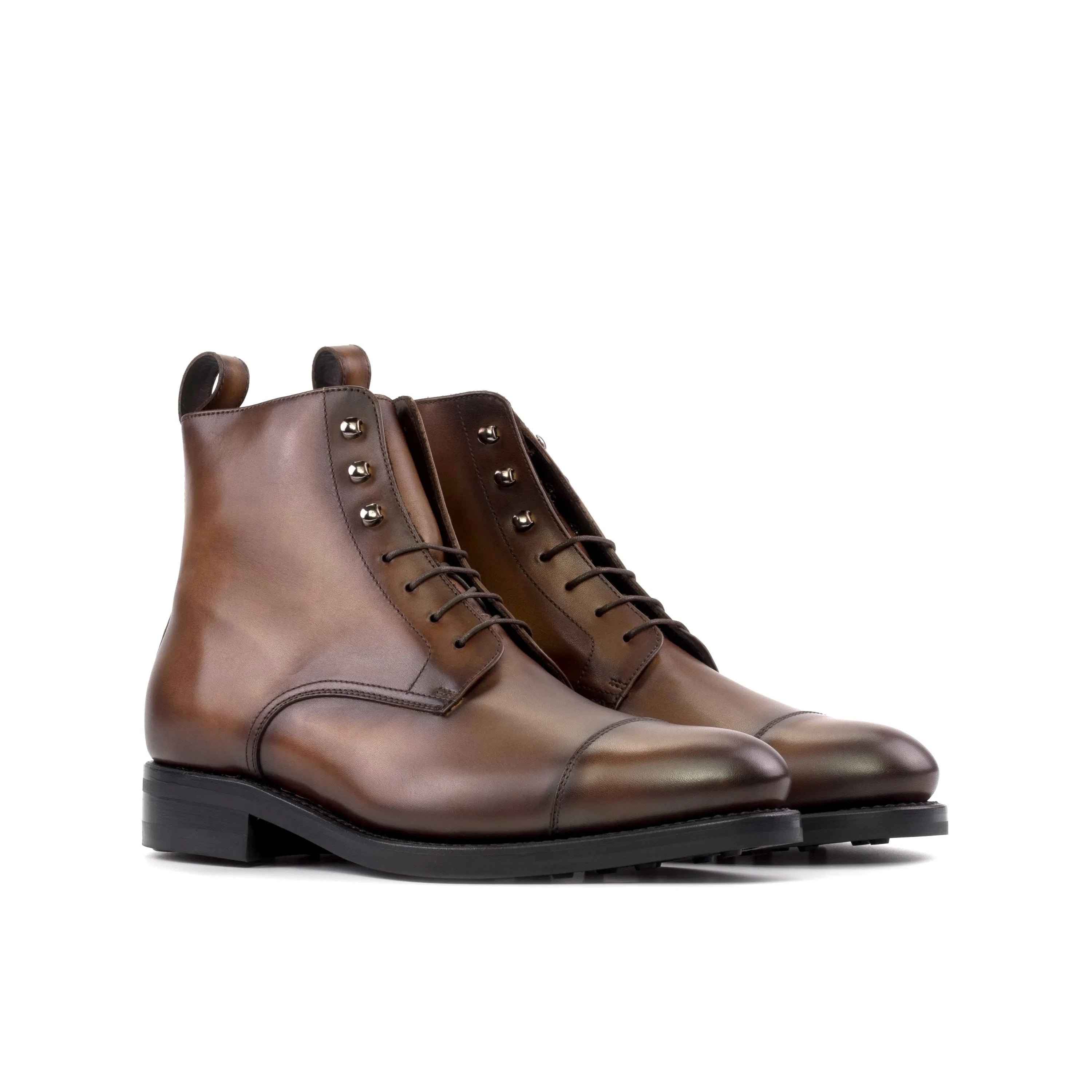 Brown leather lace-up Raj Jumper Boots for stylish and comfortable footwear in fast lane