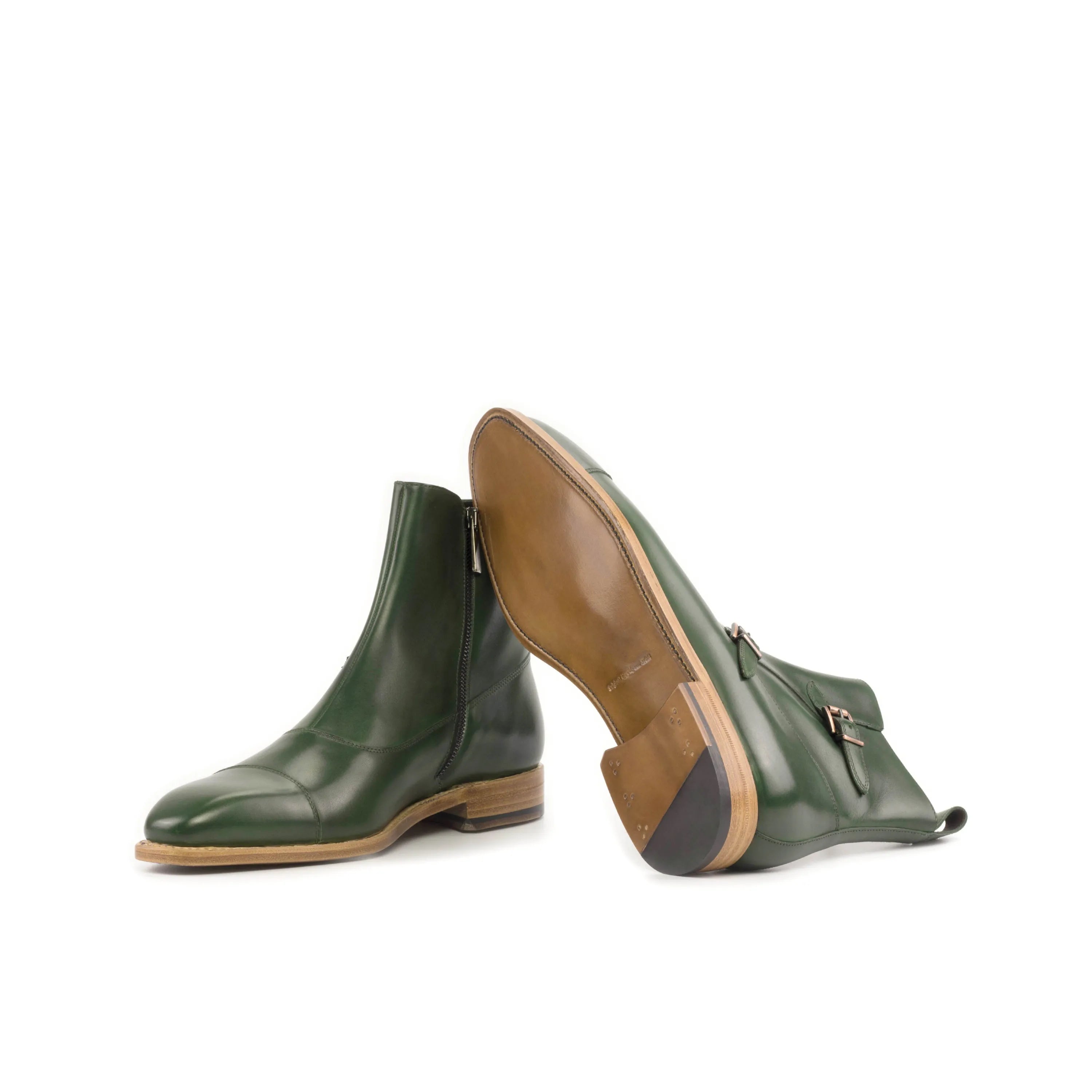 Green leather ankle boots from Ralphie Octavian, perfect for stylish footwear choices
