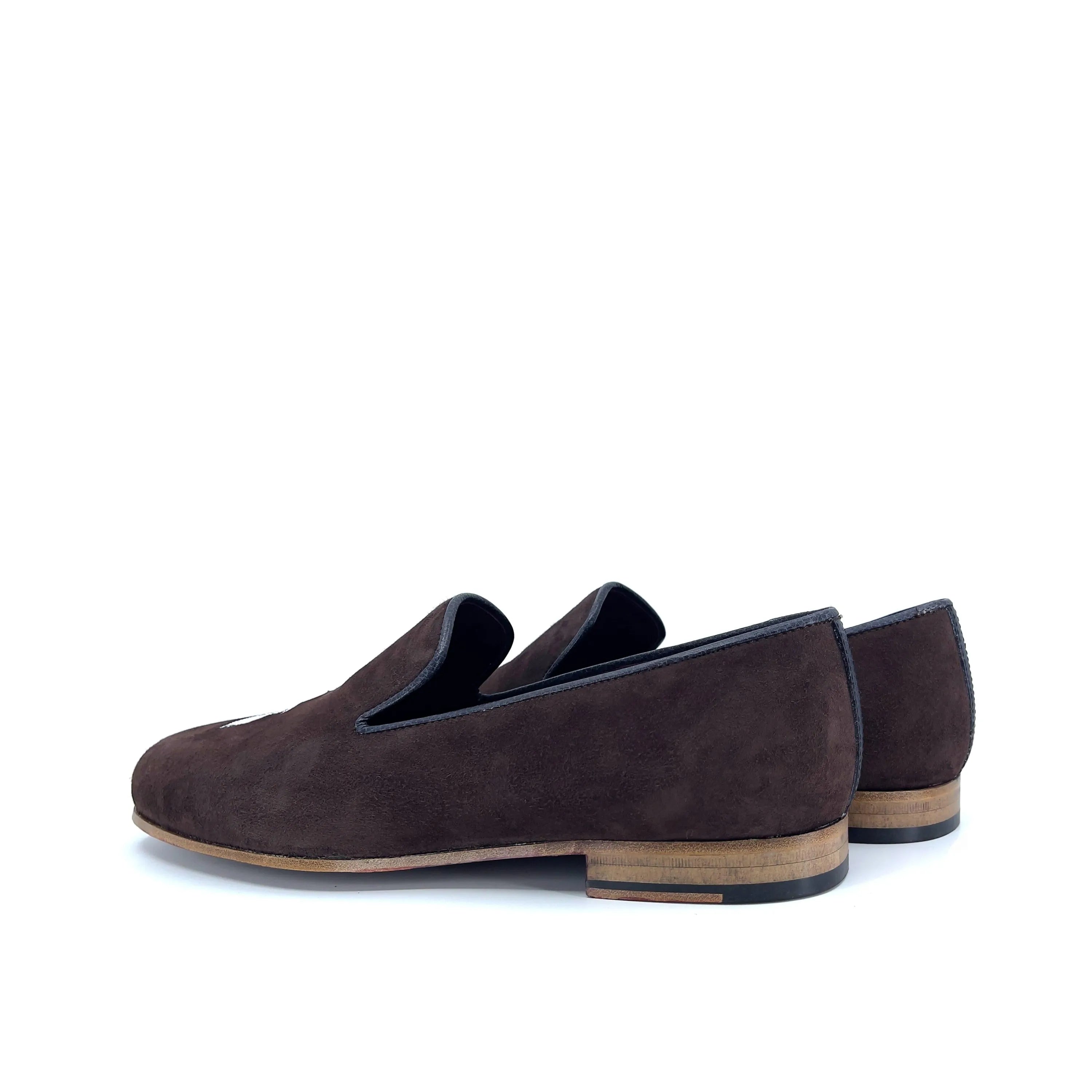 Brown suede loafers featuring the Redd Wellington Slipon design for stylish comfort