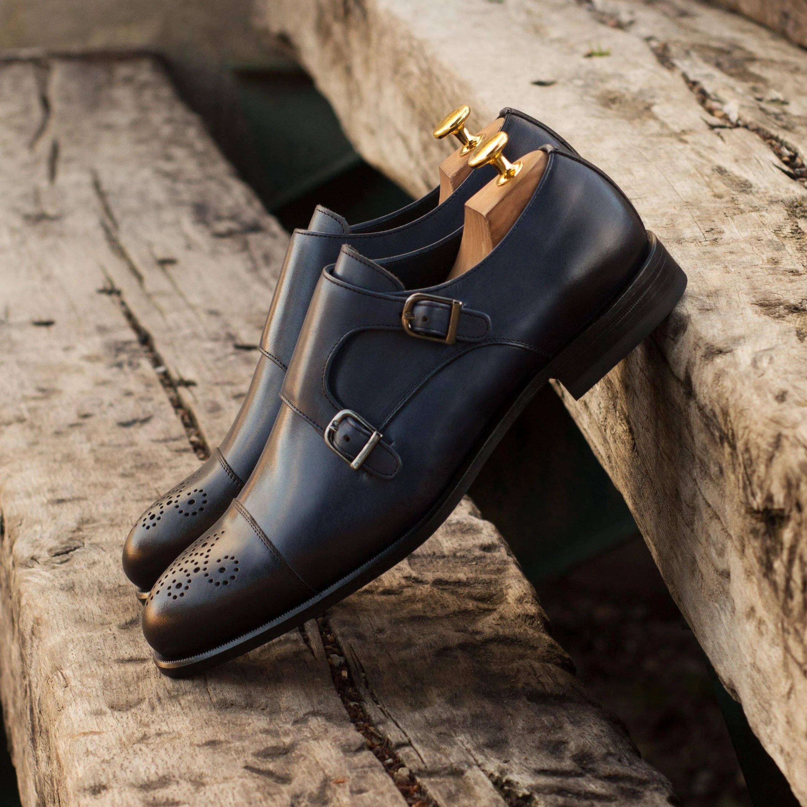 Rivo Double Monk Shoes II featuring elegant leather double monk strap design and rounded toe