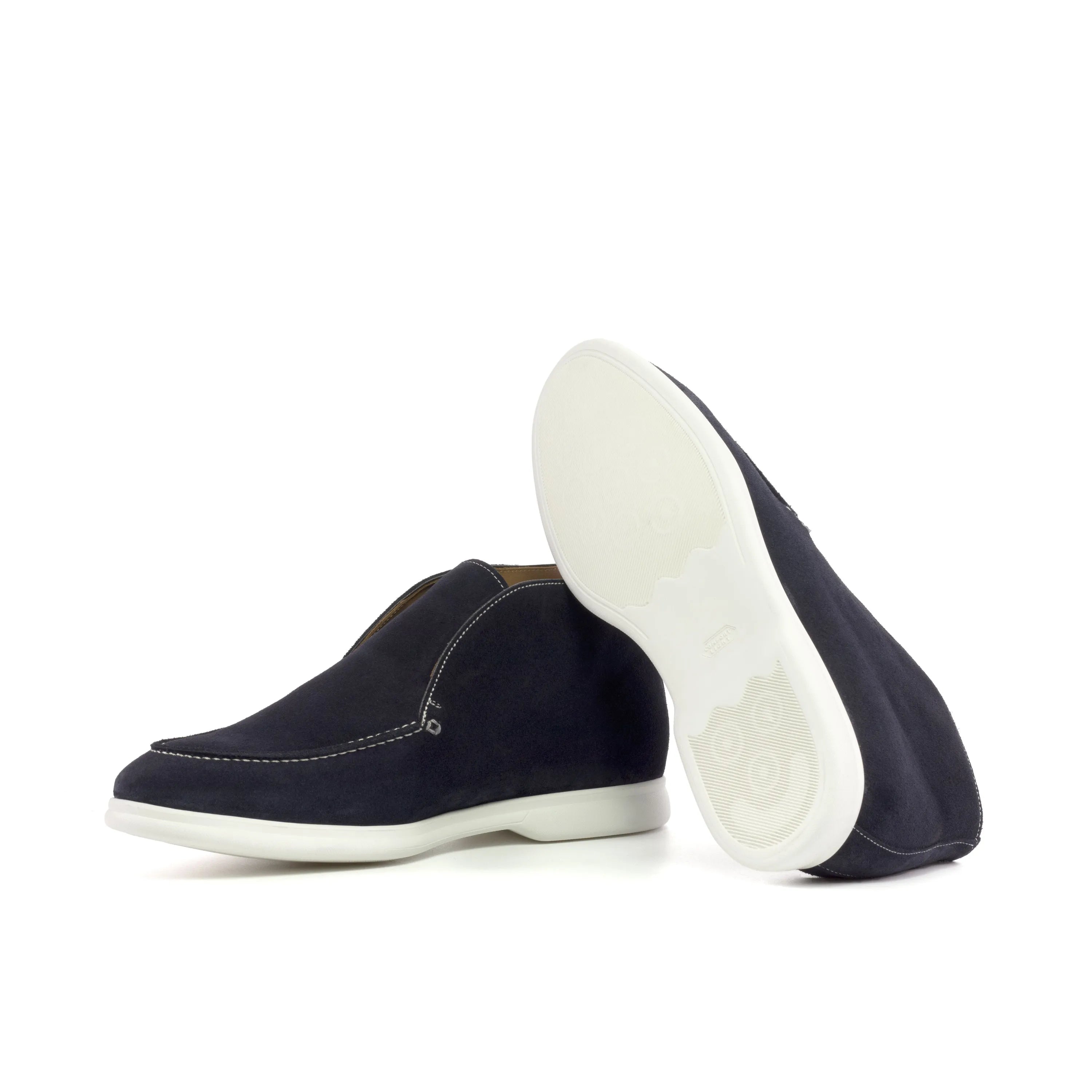 Pair of navy blue suede chukka boots from Riyadh Moc Flex sport collection