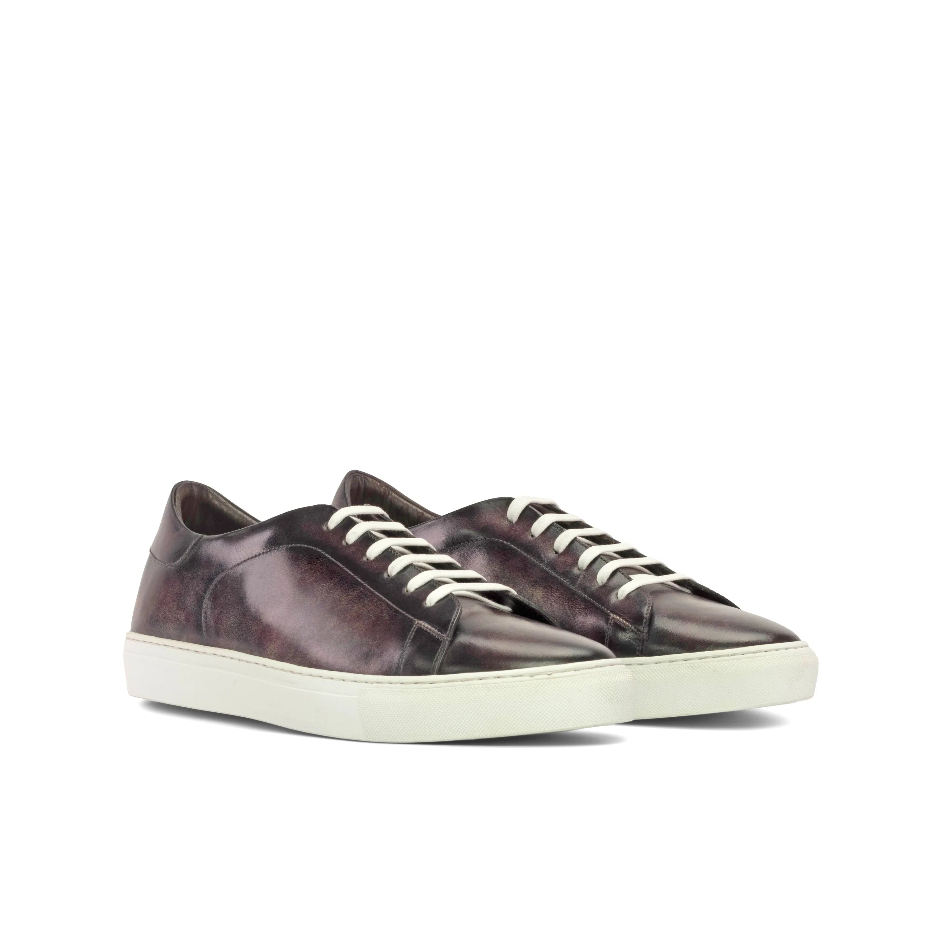Leather Roma Trainer Patina Sneaker with white soles and cupsole for stylish comfort