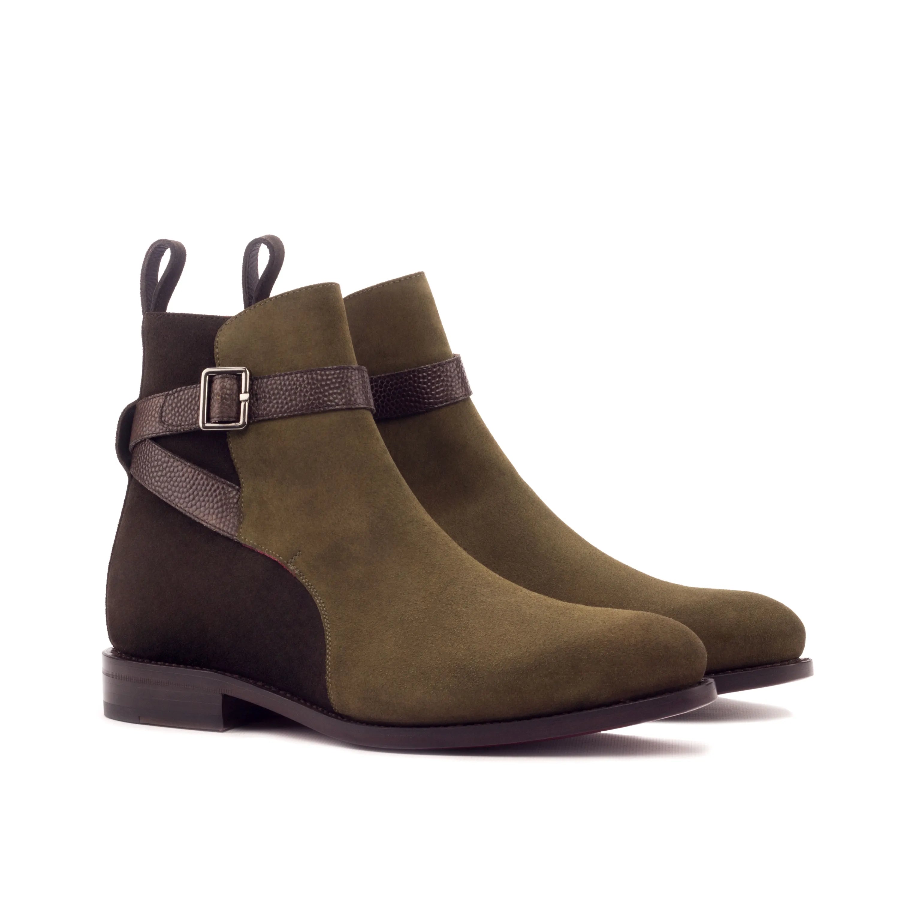 Two-toned leather Ronaldo Jodhpur Boots featuring a stylish buckle strap