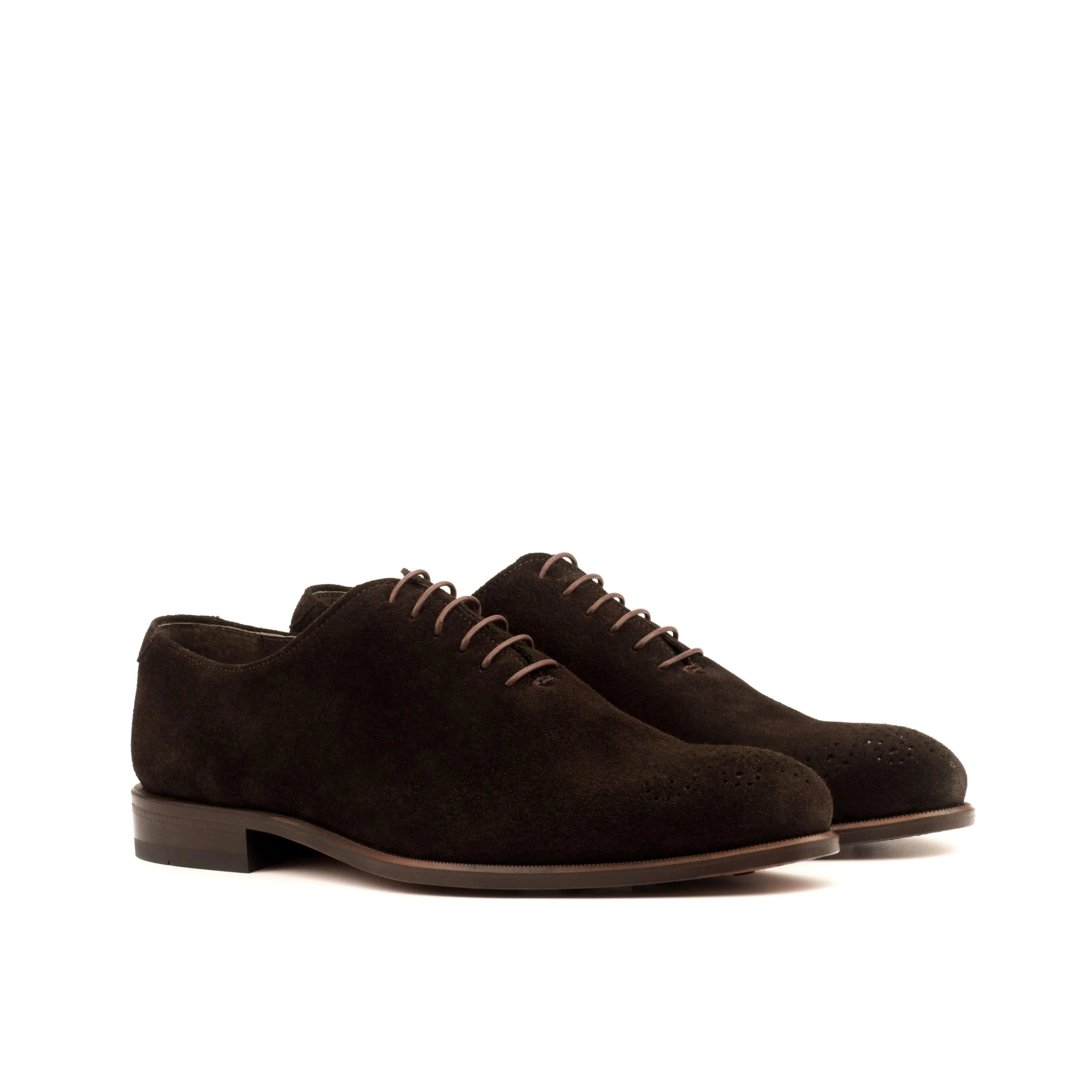 Brown suede Ronelio WholeCut Shoes II showcasing elegant wholecut shoes design