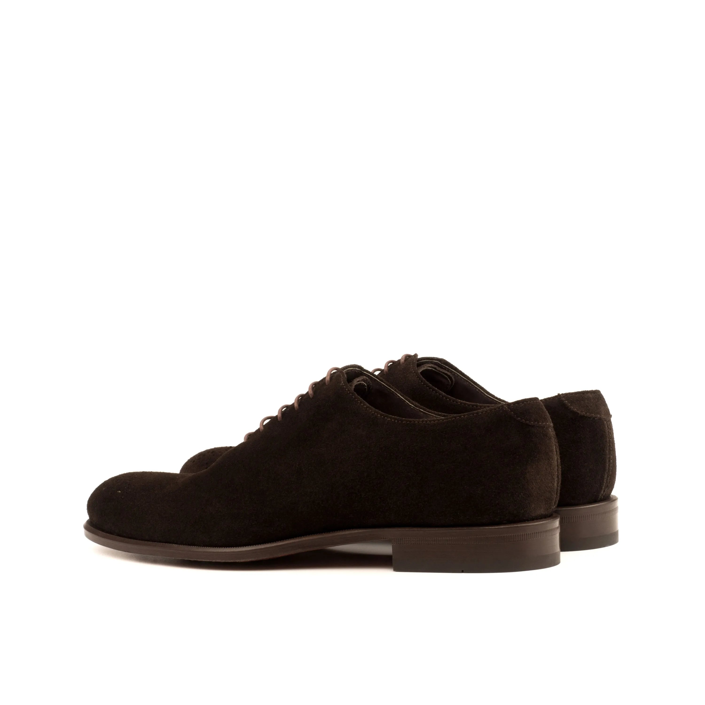 Pair of brown suede Ronelio WholeCut Shoes showcasing elegant craftsmanship and style