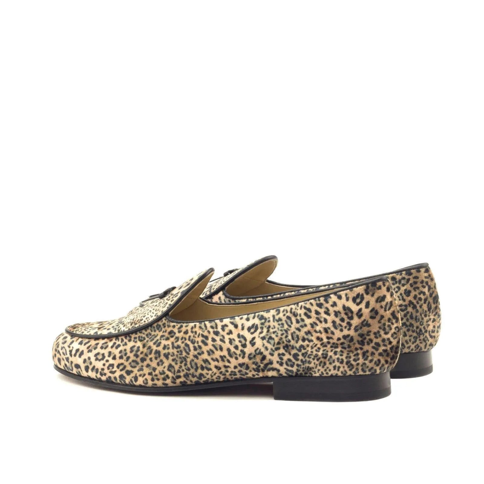 Leopard print loafers featured in the Russia Belgian Slipper collection