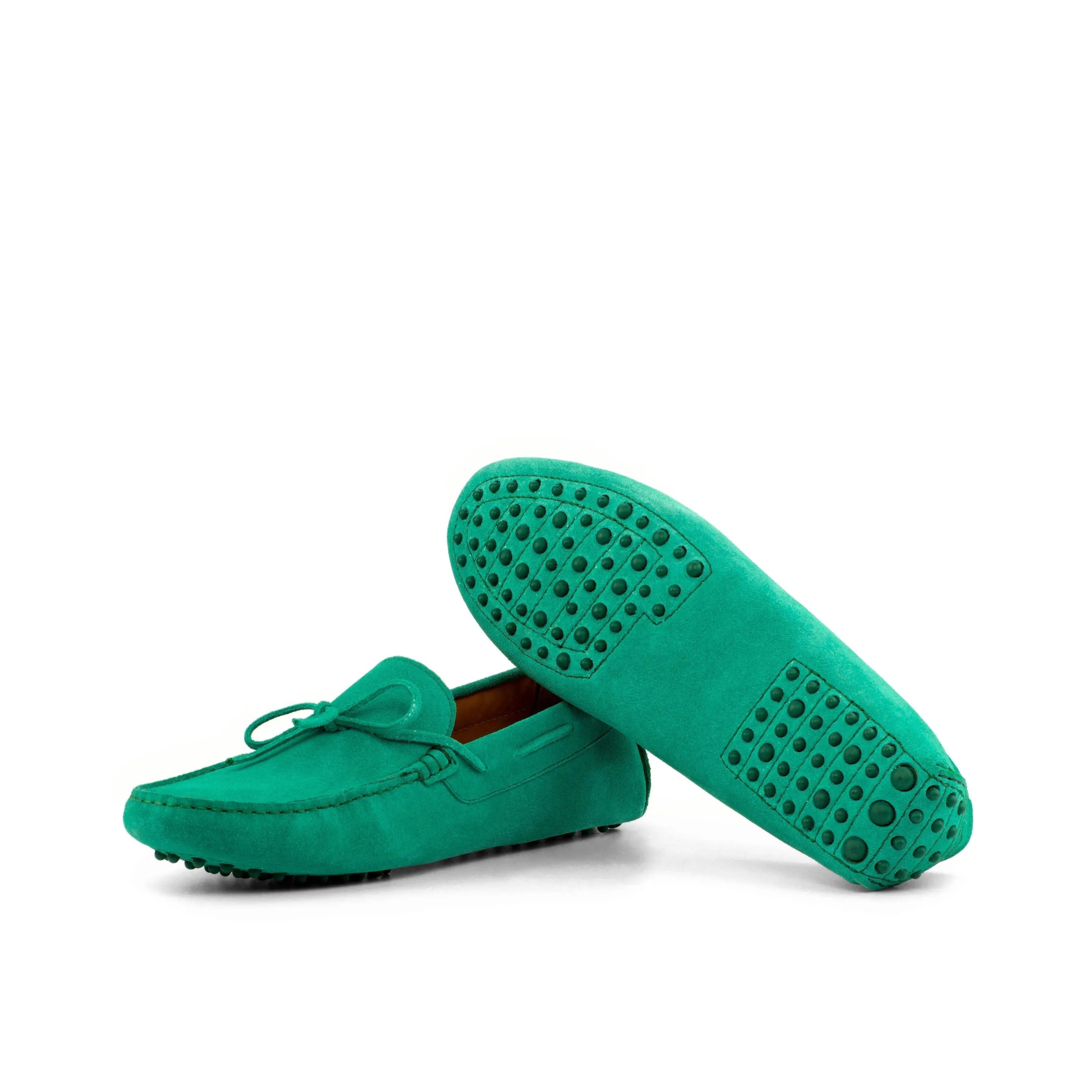 Green suede driving shoes from the San Diego Driver collection for stylish comfort