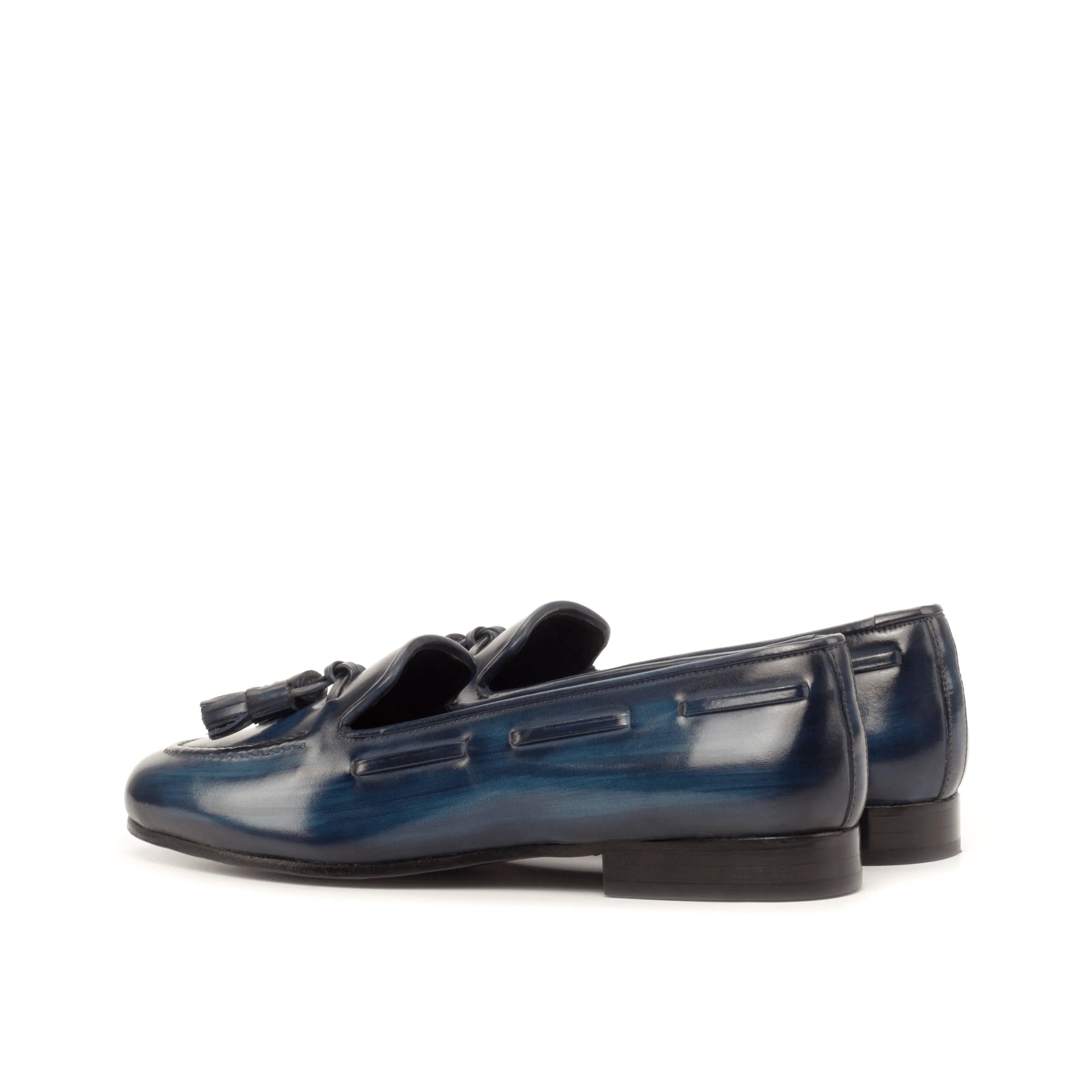 Blue leather tassel loafers from Sanjose Rose Patina Ladies slipon II collection
