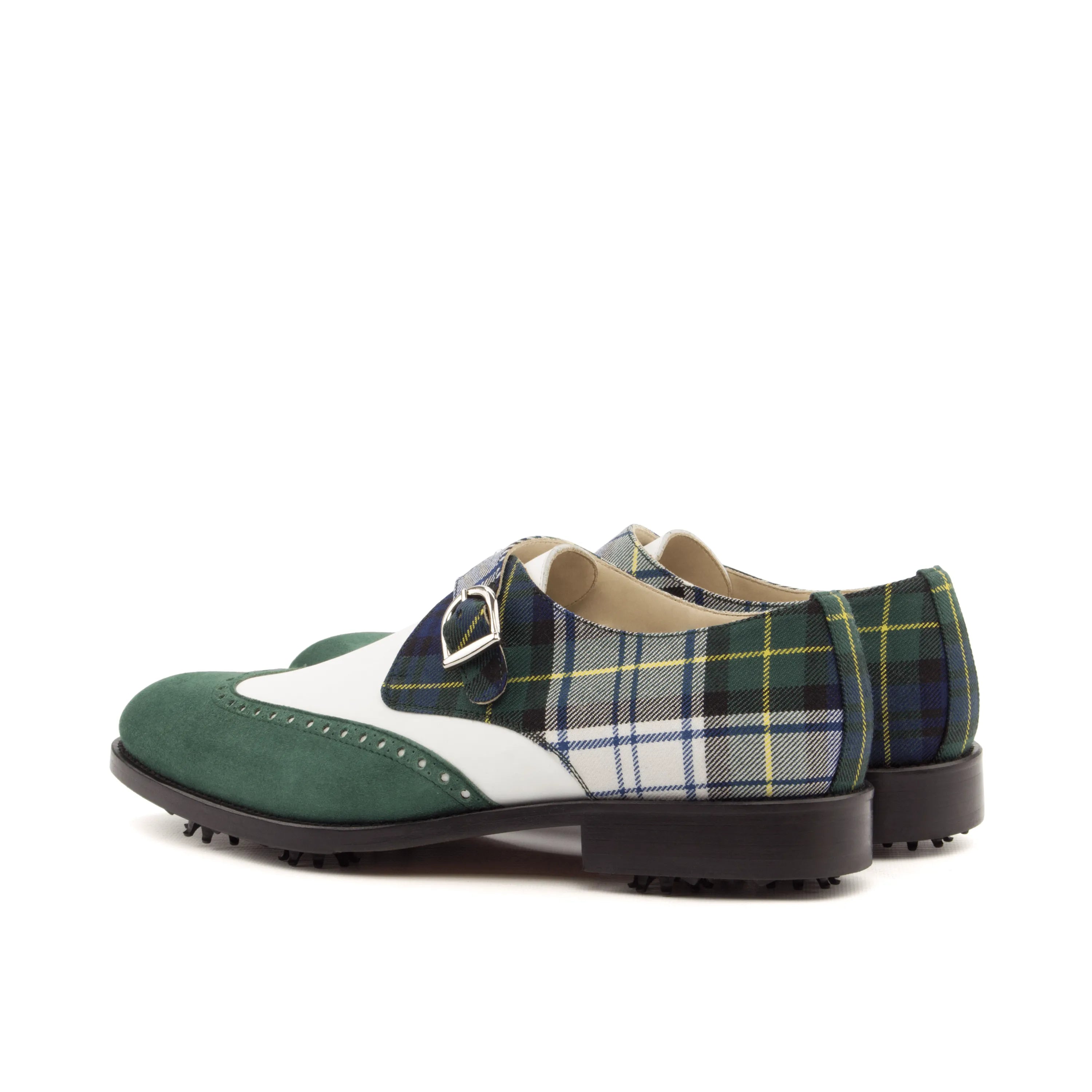 Green and plaid Scopas Single Monk Golf Shoes designed for style and performance
