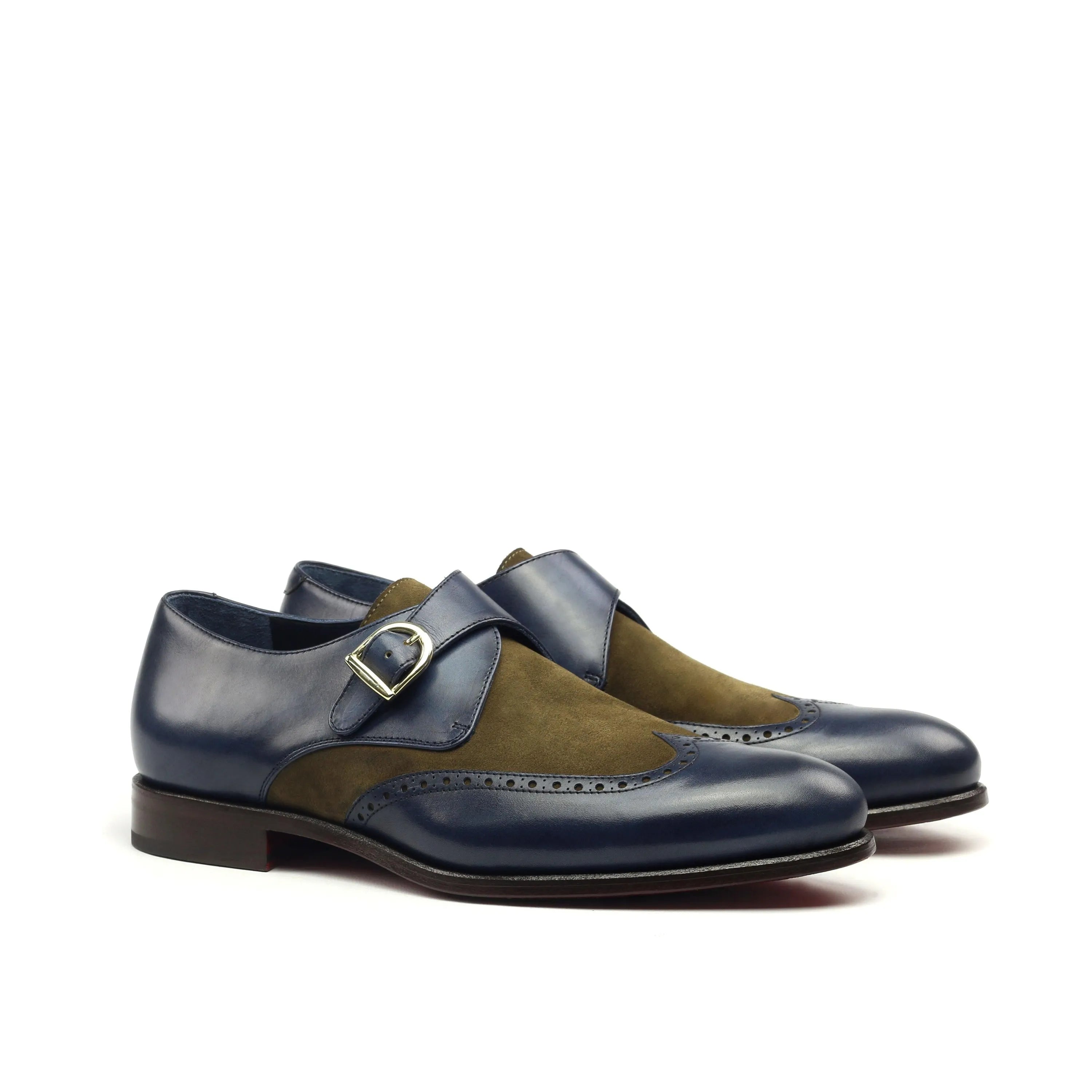 Two-tone monk strap dress shoes, Shakspear Single Monk II for stylish sophistication