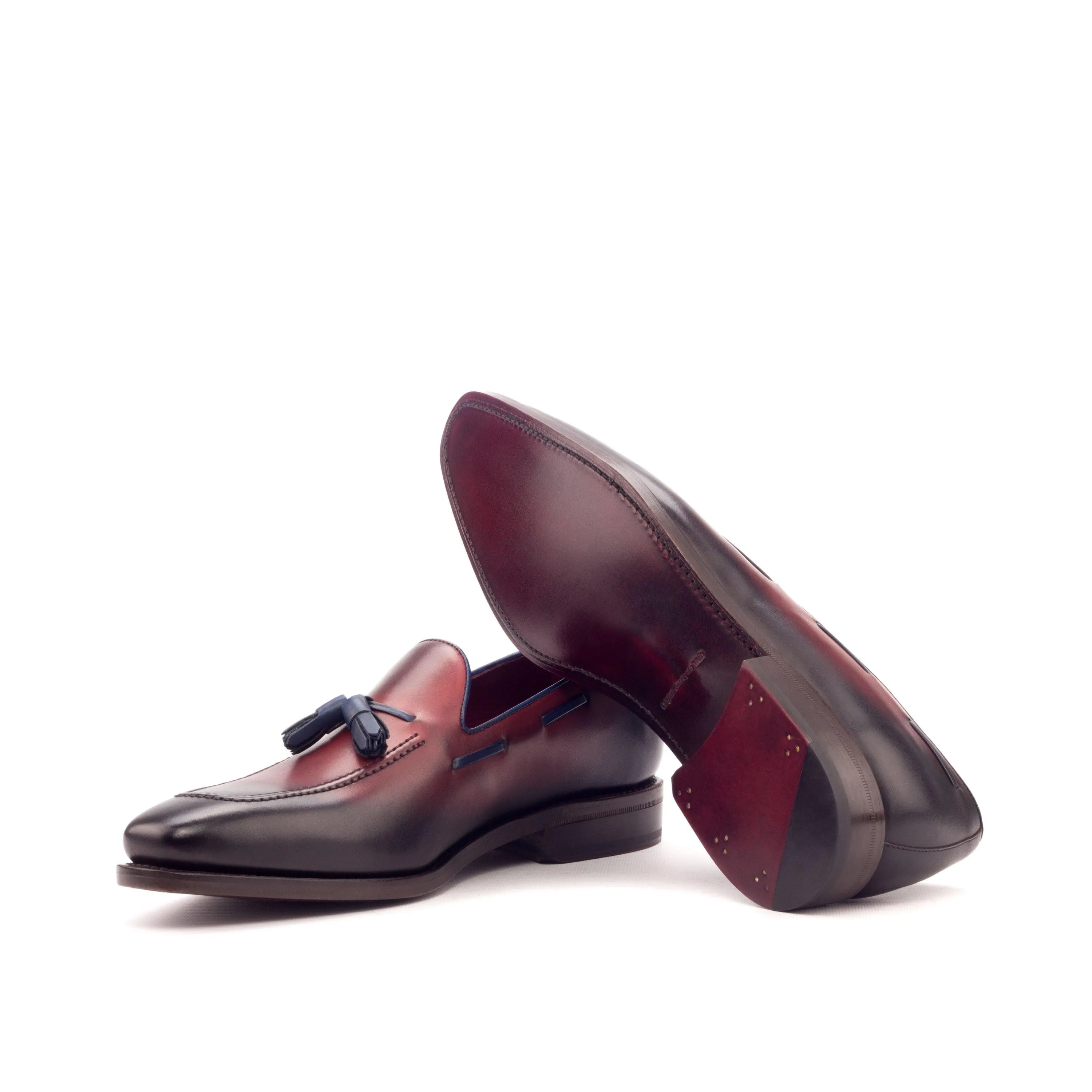 Burgundy leather tassel loafers from Silwauski Loafers II, luxury bespoke shoes for men