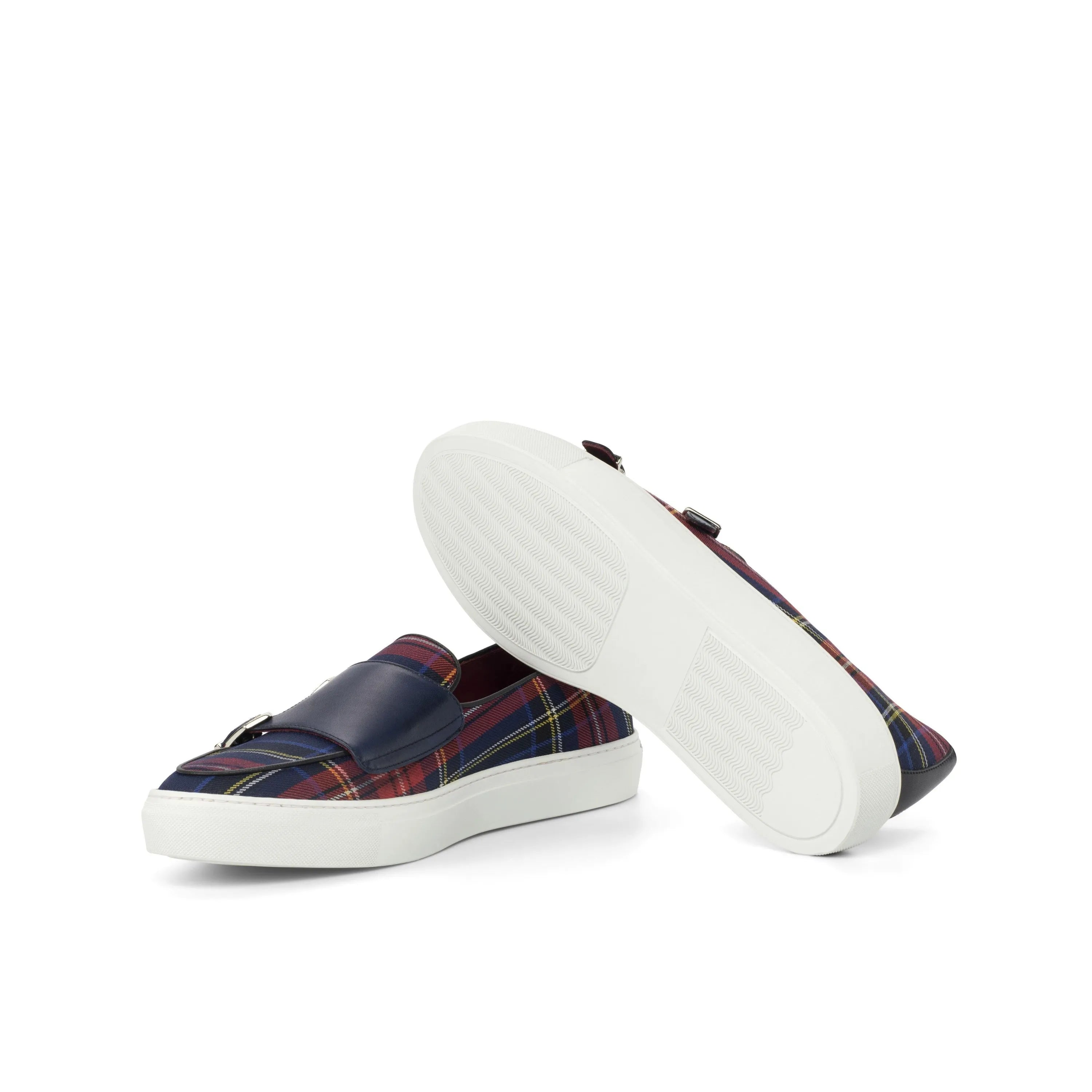 Plaid slip-on sneakers from the Sosa Grand Monk collection in painted calf material