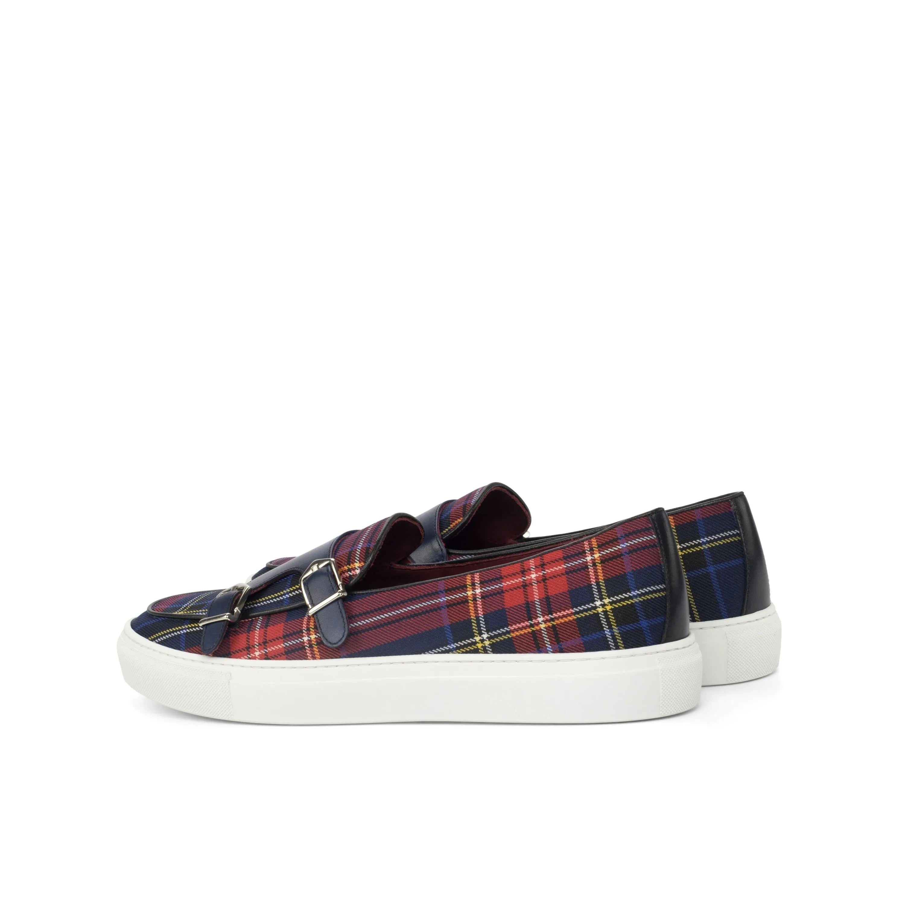 Plaid Monk Strap Sneakers showcasing the Sosa Grand Monk stylishly crafted in painted calf
