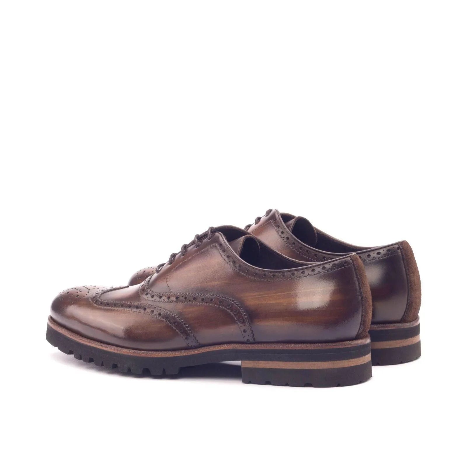 Brown leather wingtip Southeast Full Brogue Shoes II featuring a rounded toe design