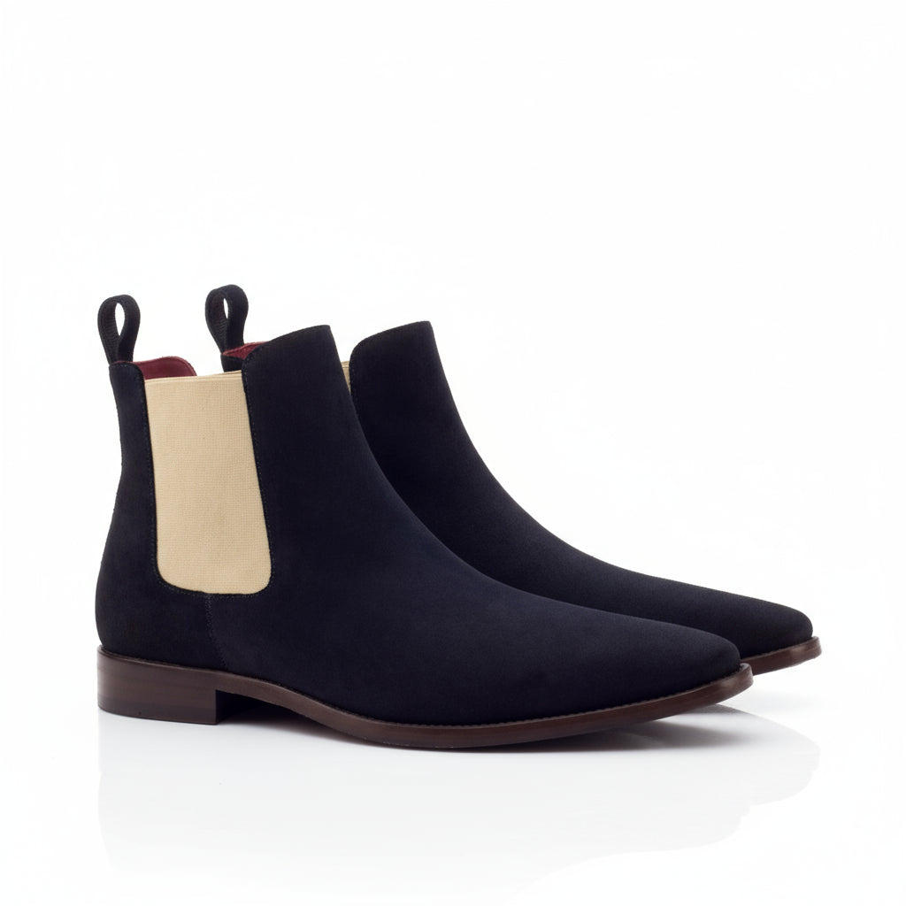 Pair of black Chelsea suede boots from the Star Chelsea Suede Boot collection