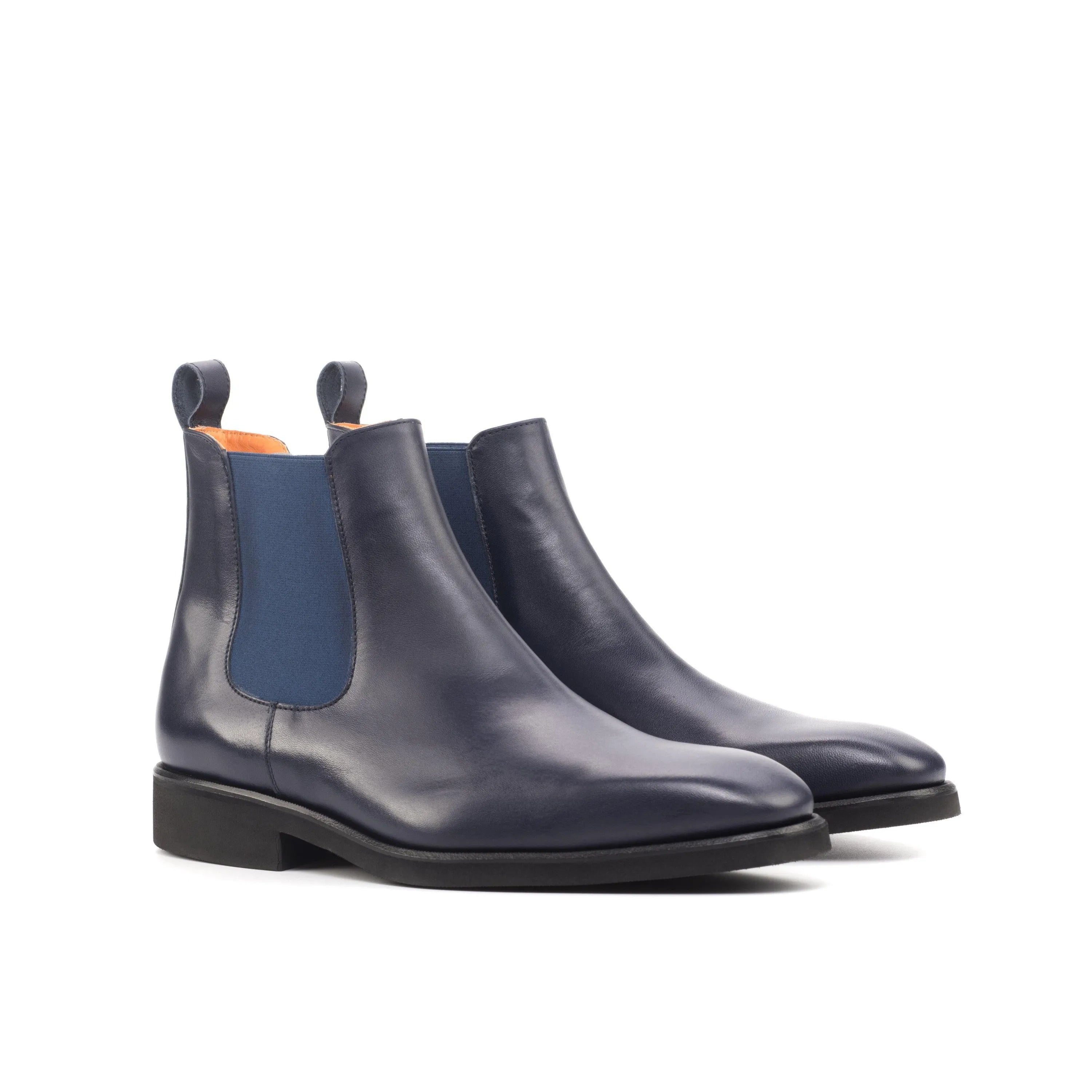 Pair of blue leather Stephano Chelsea Boots for stylish and versatile footwear options
