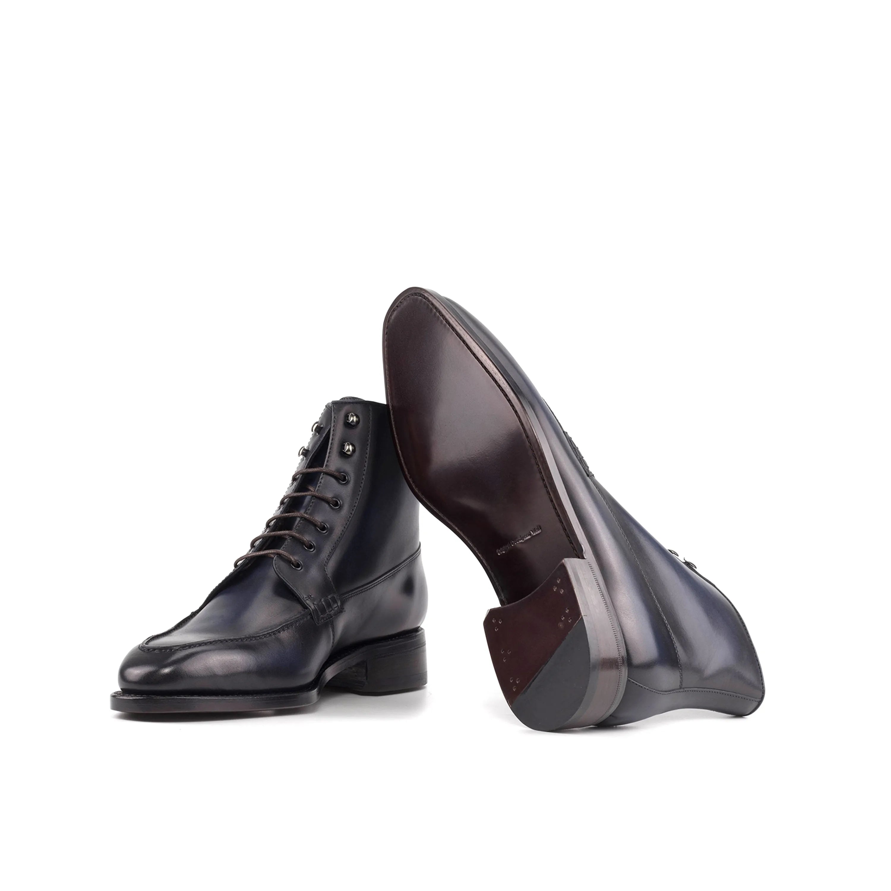 Blue leather lace-up Summit Moc Boots showcasing stylish and durable moc boots design