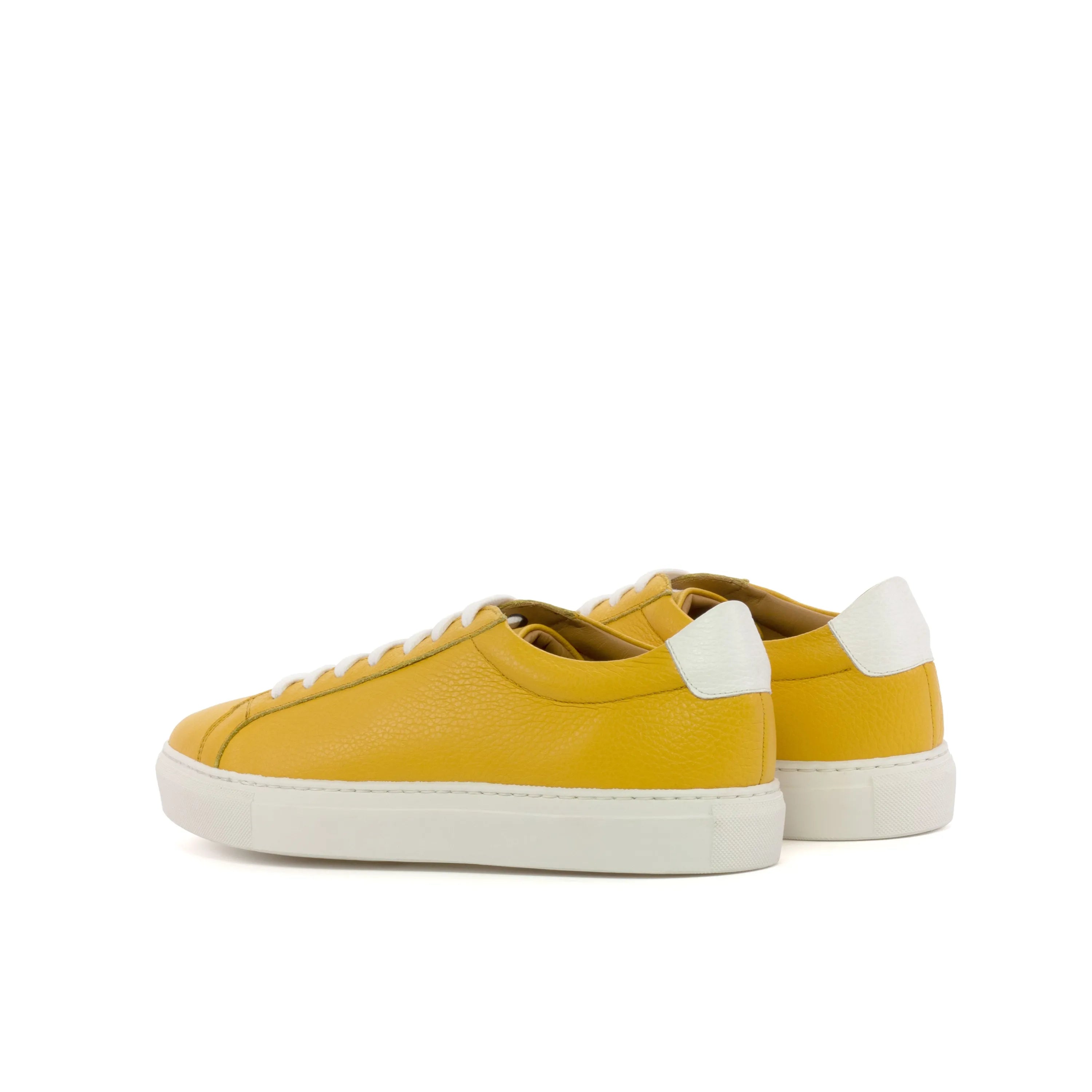 Yellow grain calf leather Sunnies Low Kick Sneakers displayed elegantly