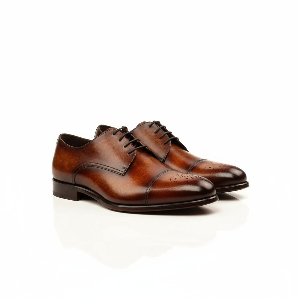 Brown leather T Hardy Derby shoes, perfect for formal and casual occasions