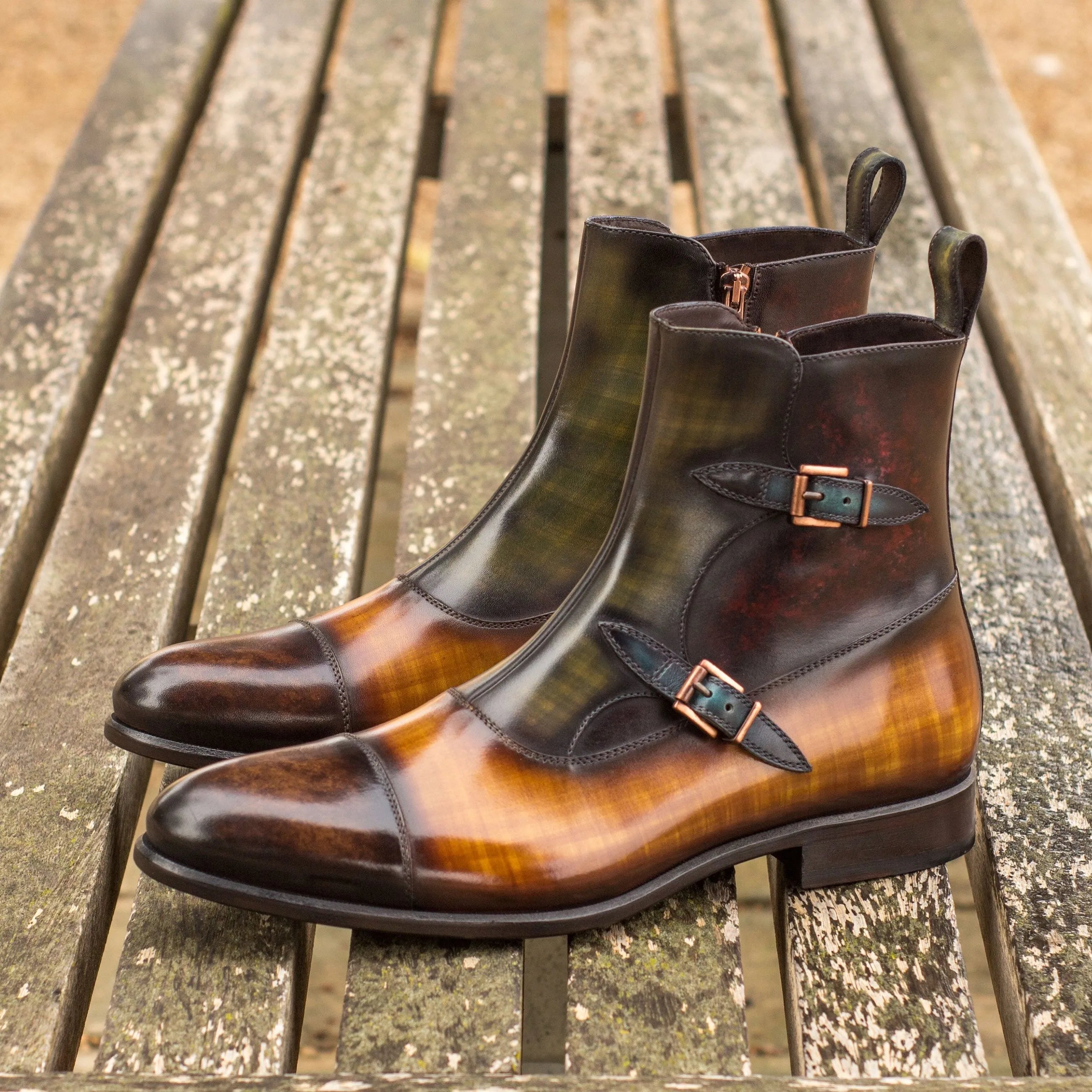 Two-toned leather ankle boots T59 Octavian Patina, perfect for any stylish ensemble